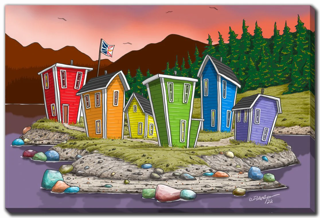 Island Row Wall Art - Multi-Colour - 16 X 20
