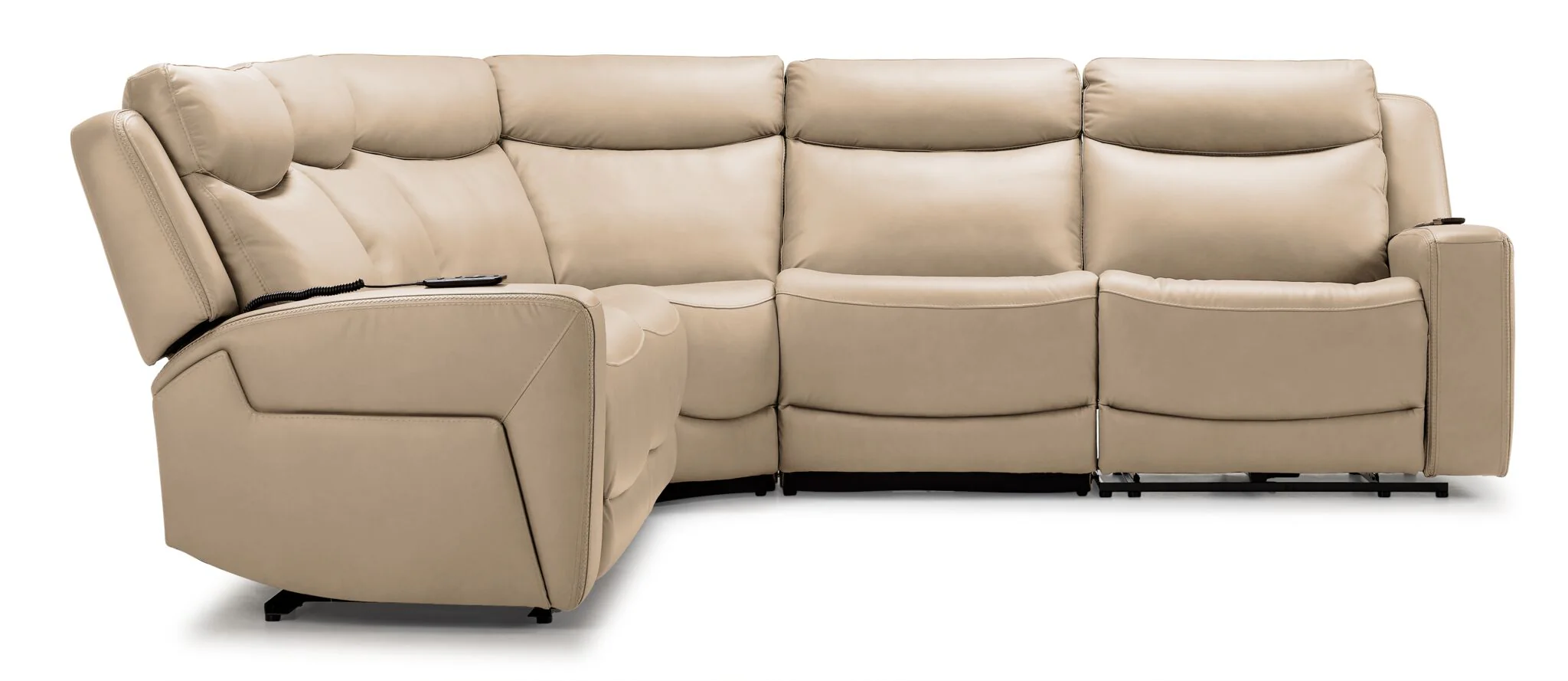 Jackson Leather 5-Piece Power Reclining Sectional with Heat and Massage - Pristine - Image 5