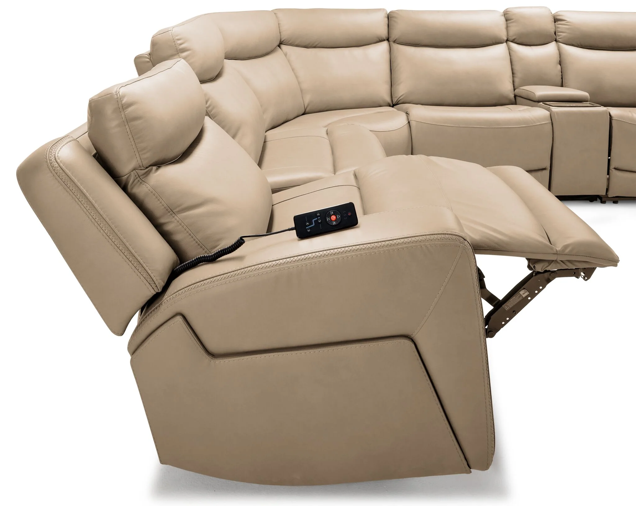 Jackson Leather 5-Piece Power Reclining Sectional with Heat and Massage - Pristine - Image 6