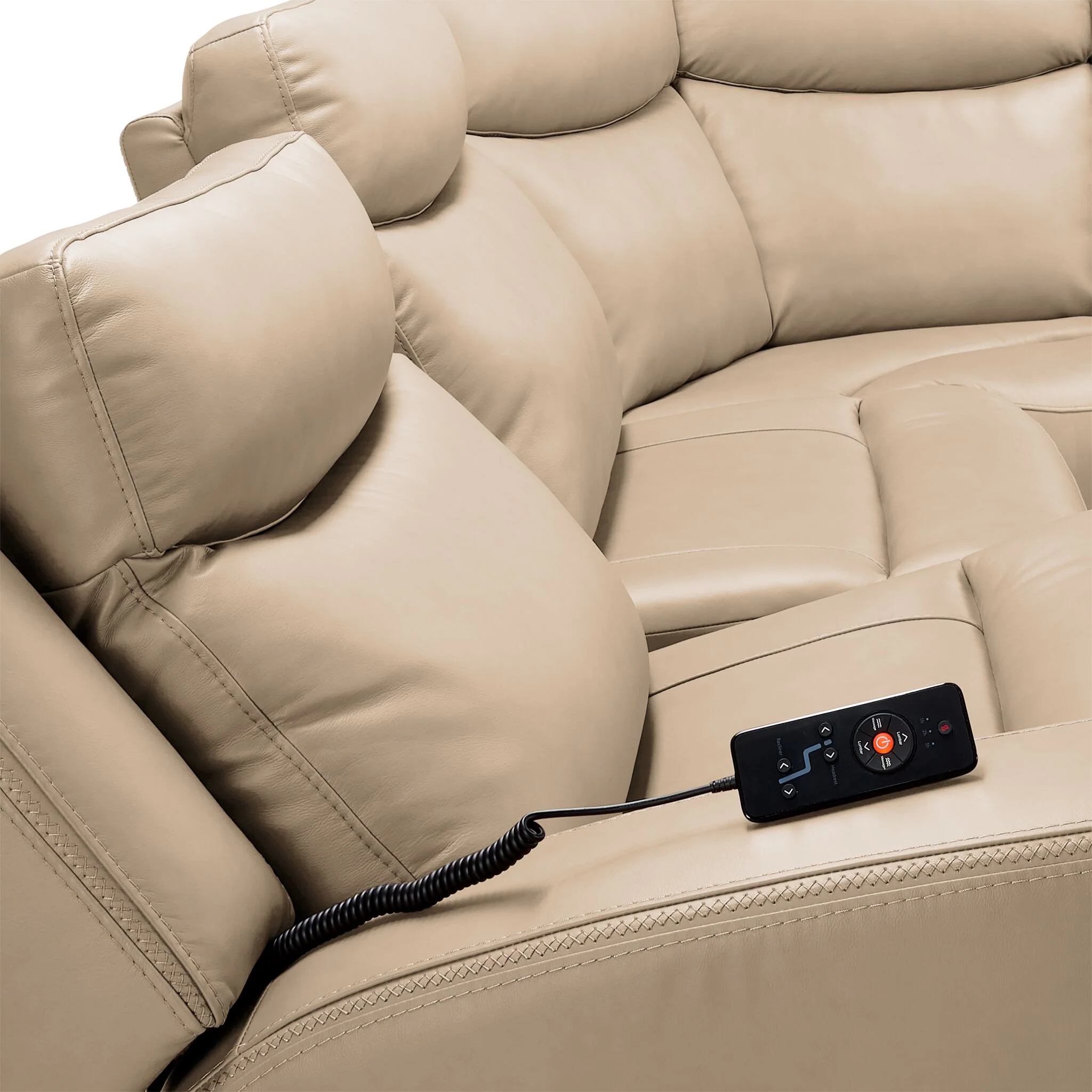 Jackson Leather 6-Piece Power Reclining Sectional with Heat and Massage - Pristine - Image 6