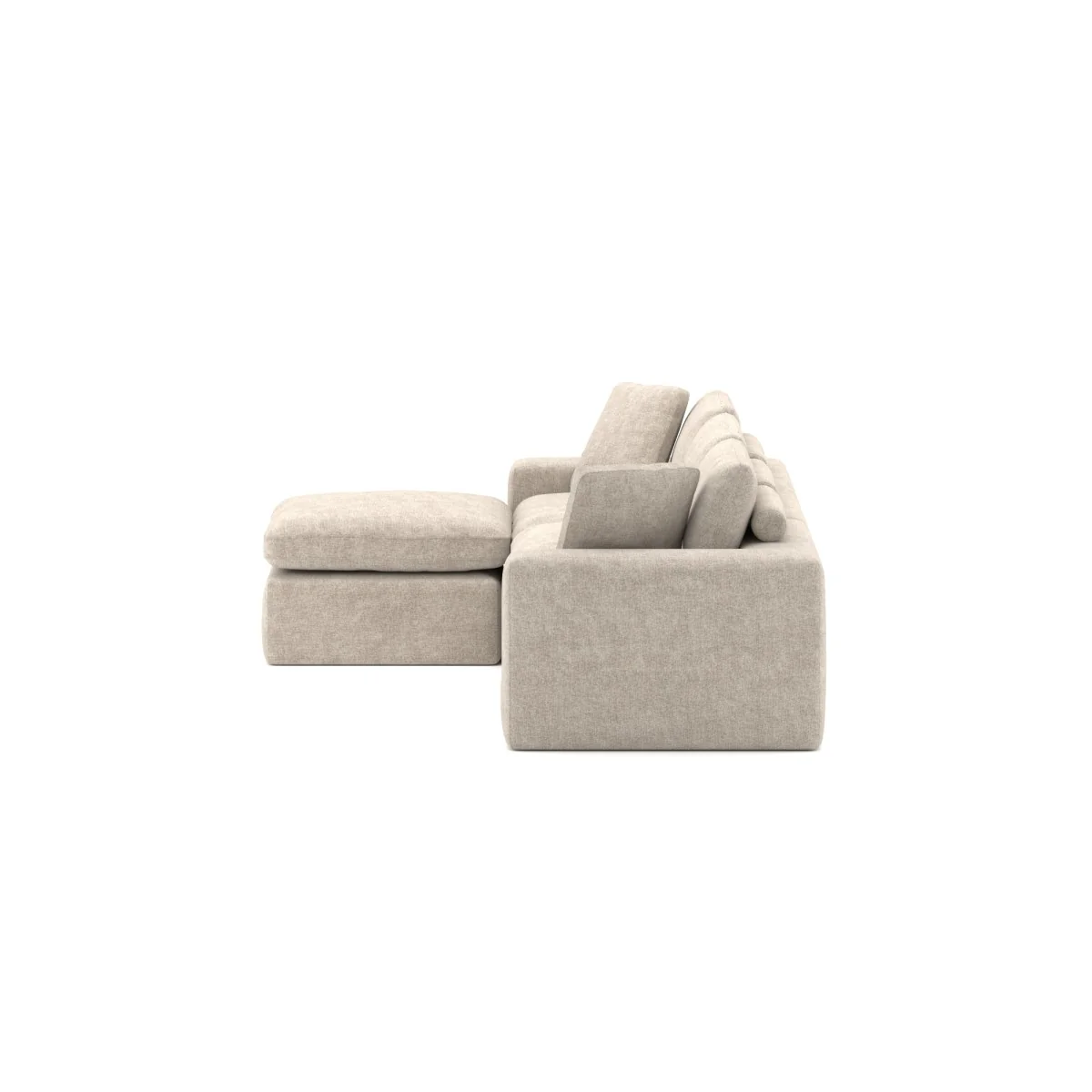 Jade All Foam Sectional - Beige - Image 6