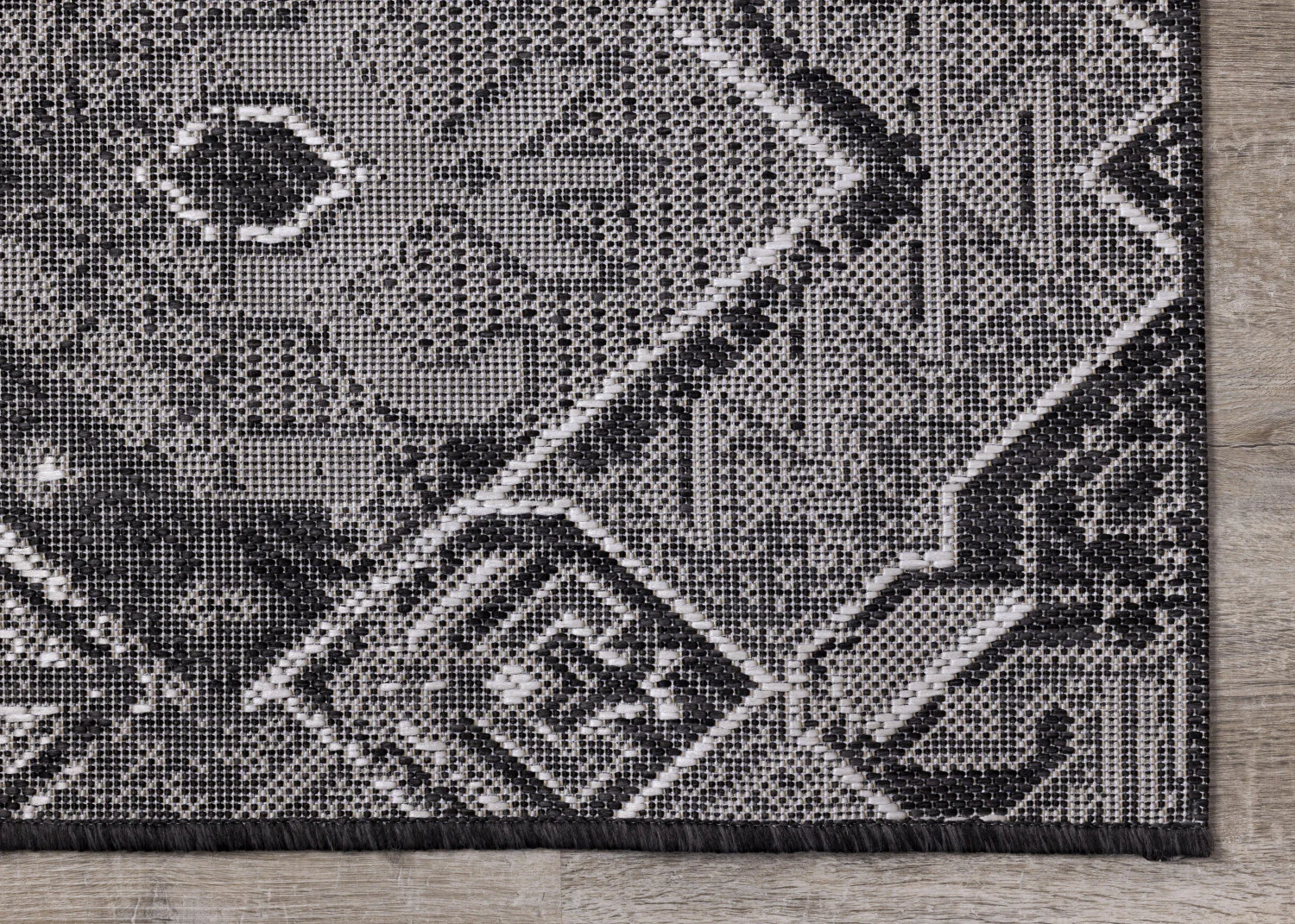 Jango Indoor/Outdoor Geometric Area Rug - 8' X 11' - Grey/Black - Image 5