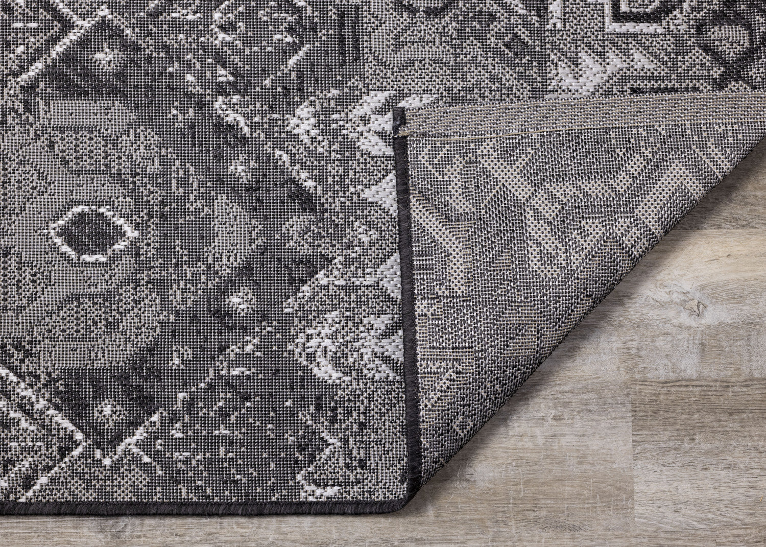 Jango Indoor/Outdoor Geometric Area Rug - 8' X 11' - Grey/Black - Image 6