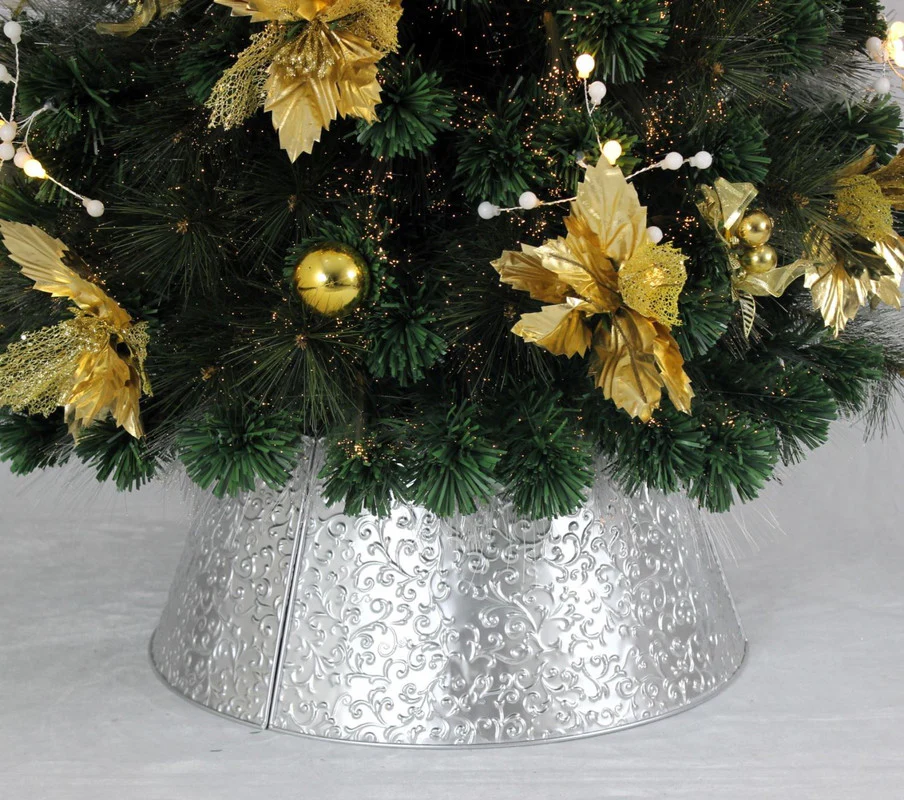 Jingle Metal Christmas Tree Collar - Silver - Image 3