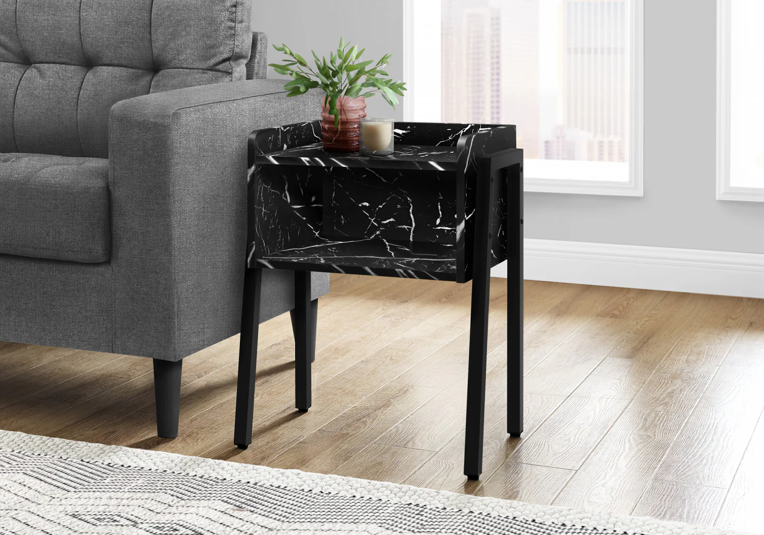 Jora Side Table - Marble Black - Image 2