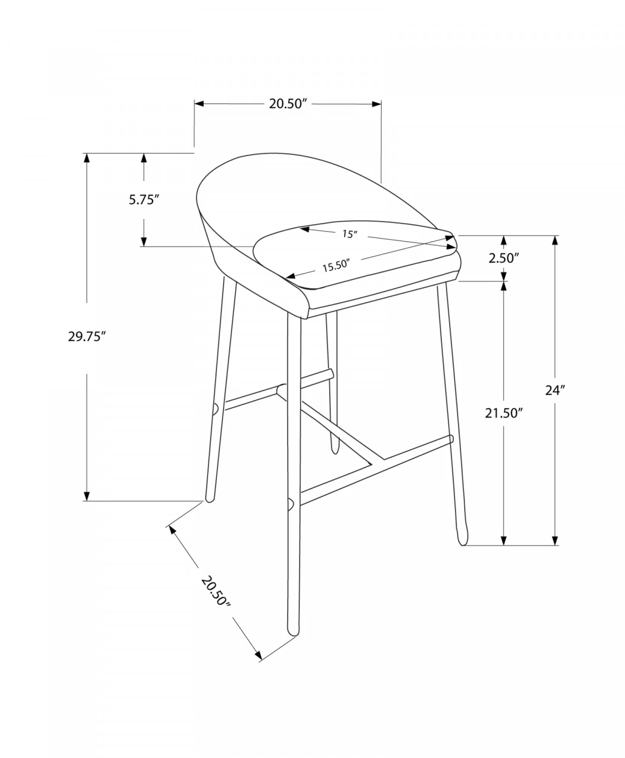 Juliette Counter Stool - Grey - Set Of Two - Image 3