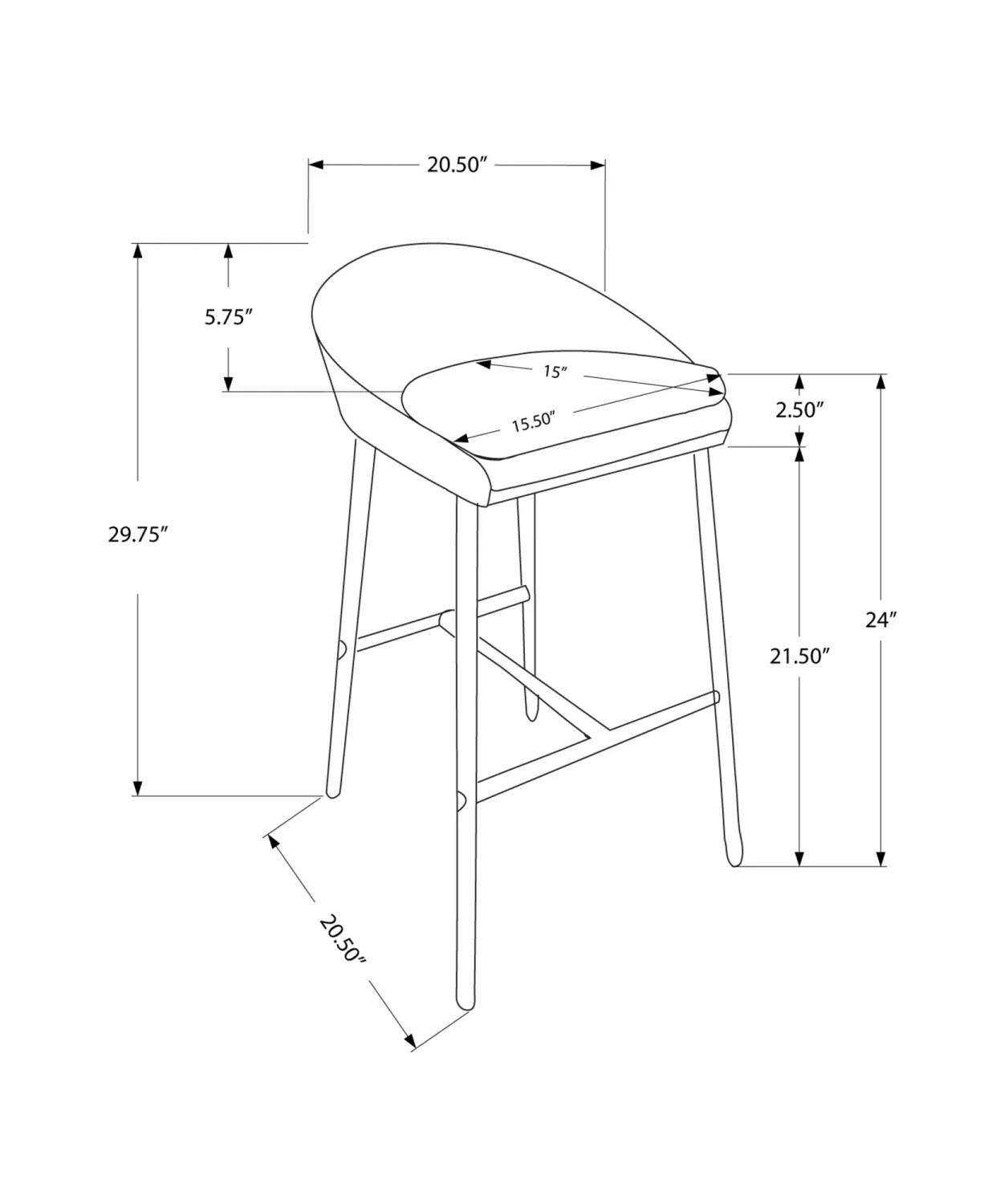 Juliette Counter Stool - White - Set Of Two - Image 3