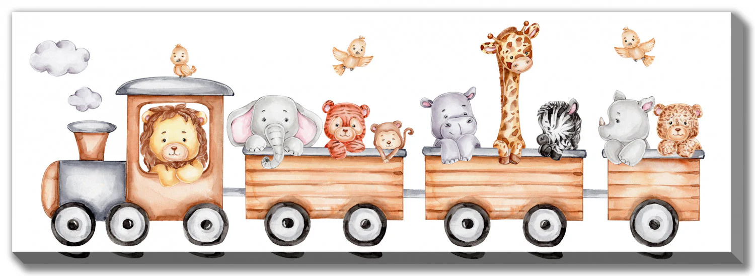 Jungle Express Wall Art - Brown - 12 X 36