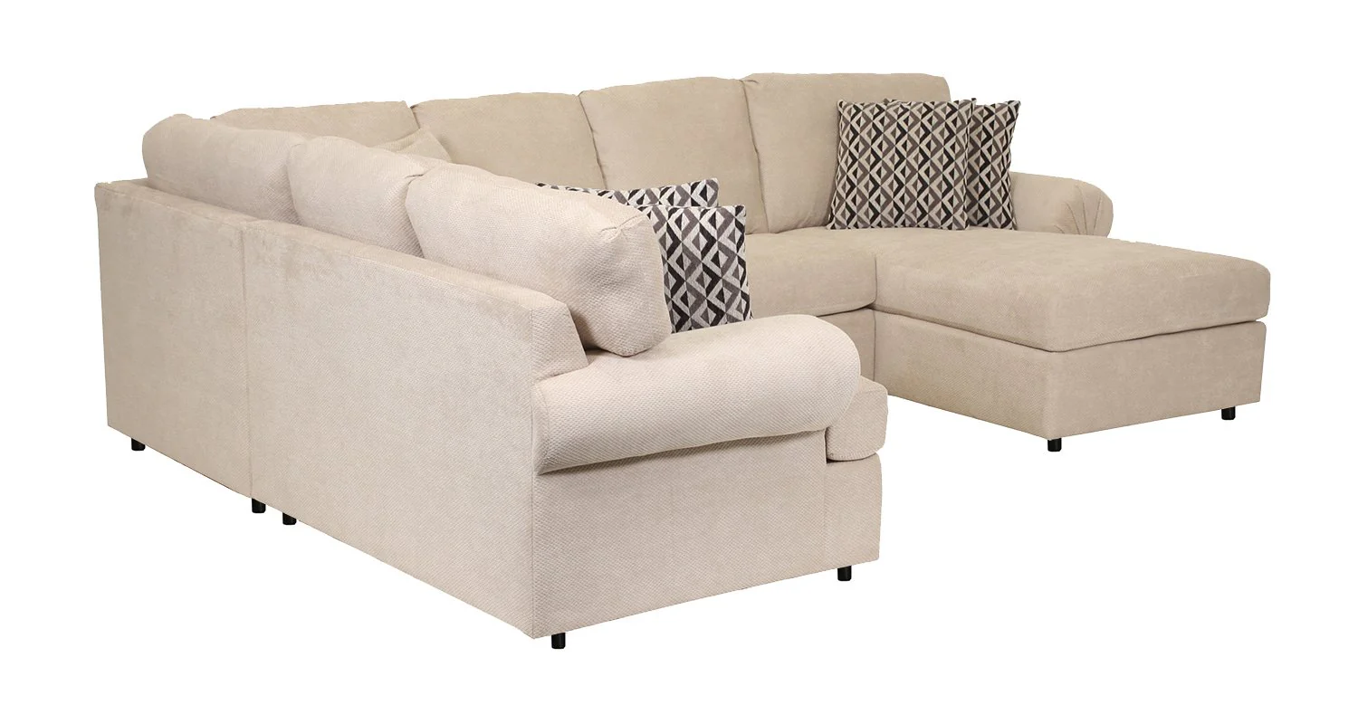 Jupiter 4-Piece Sectional with Right-Facing Chaise - Flax - Image 3