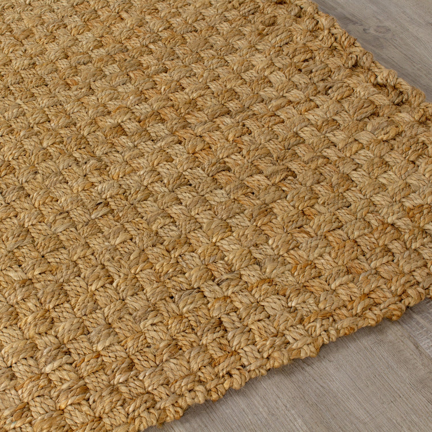 Jute Basketweave Area Rug - 8' X 11' - Beige - Image 4