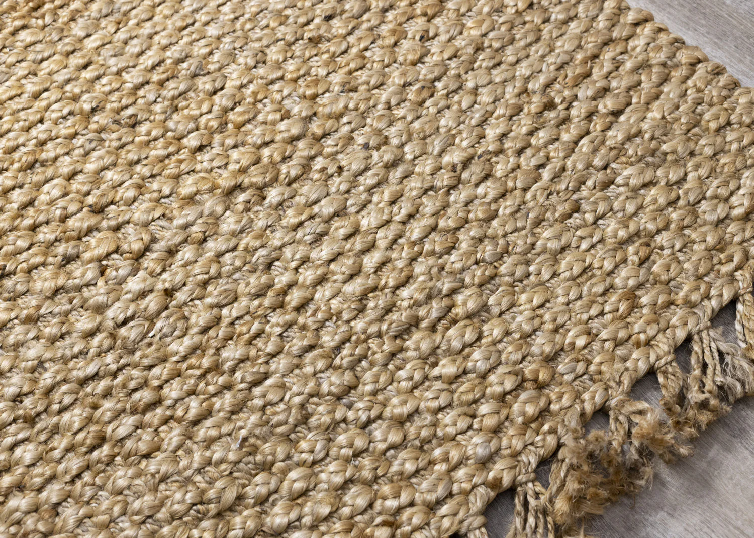 Jute Braided Area Rug - 8' X 11' - Beige - Image 4