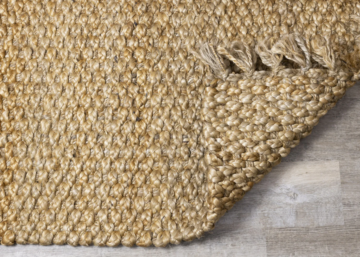 Jute Braided Area Rug - 8' X 11' - Beige - Image 6