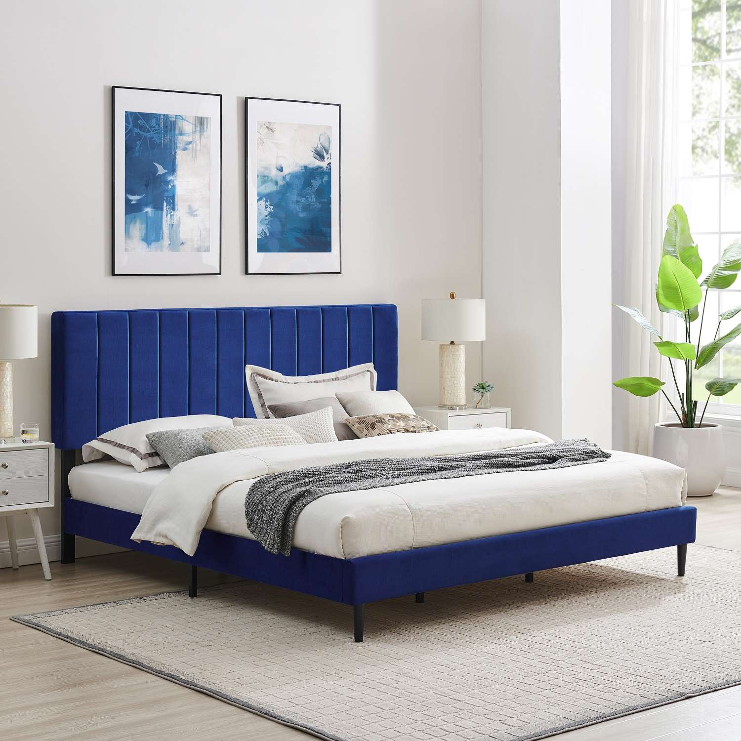 Kalina 3-Piece King Bed - Blue - Image 2