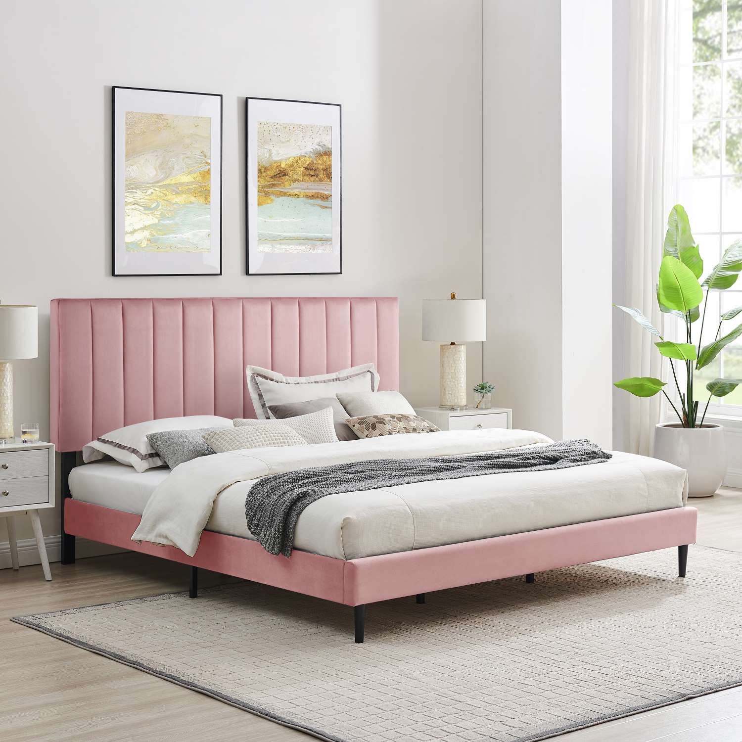 Kalina 3-Piece King Bed - Pink - Image 2