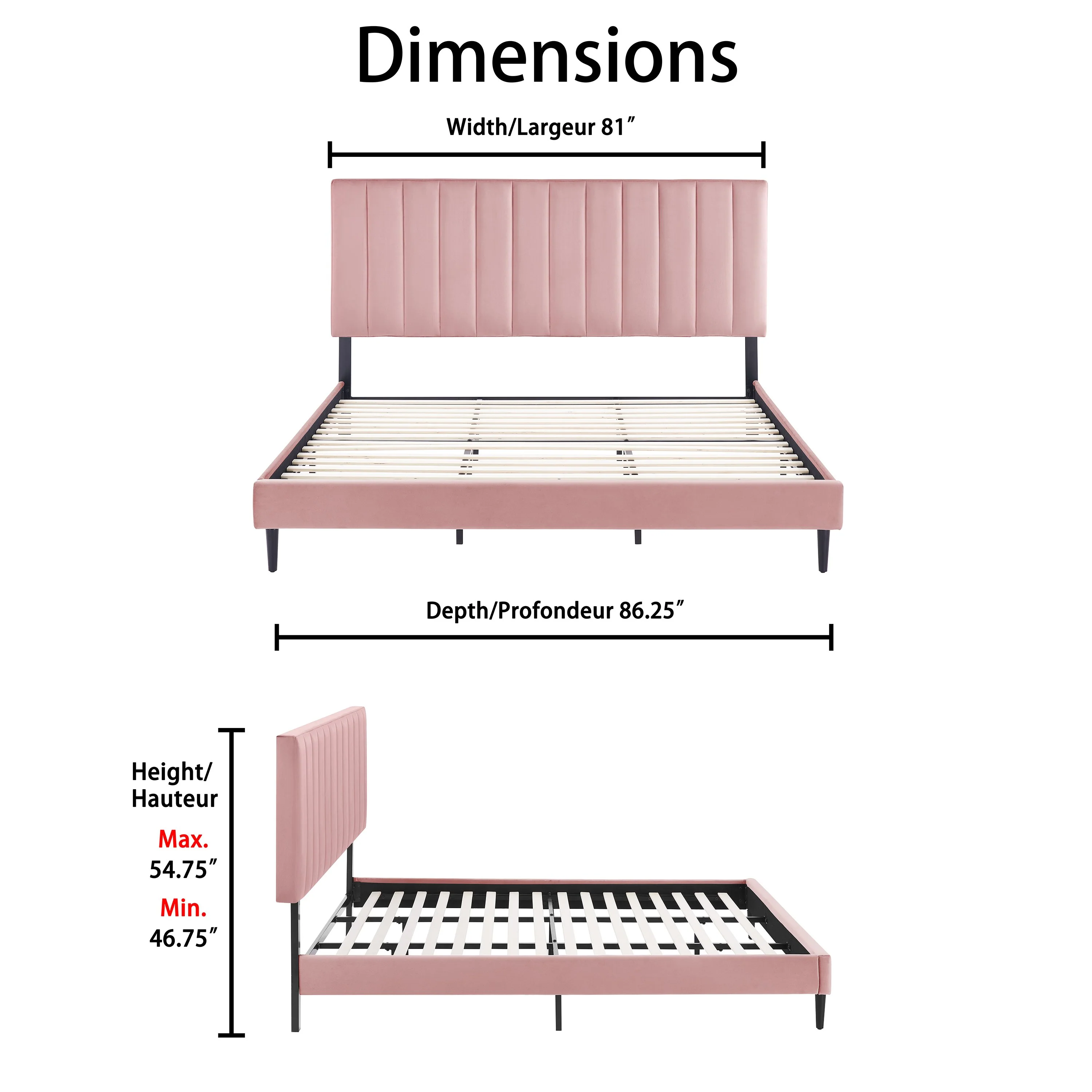 Kalina 3-Piece King Bed - Pink - Image 6