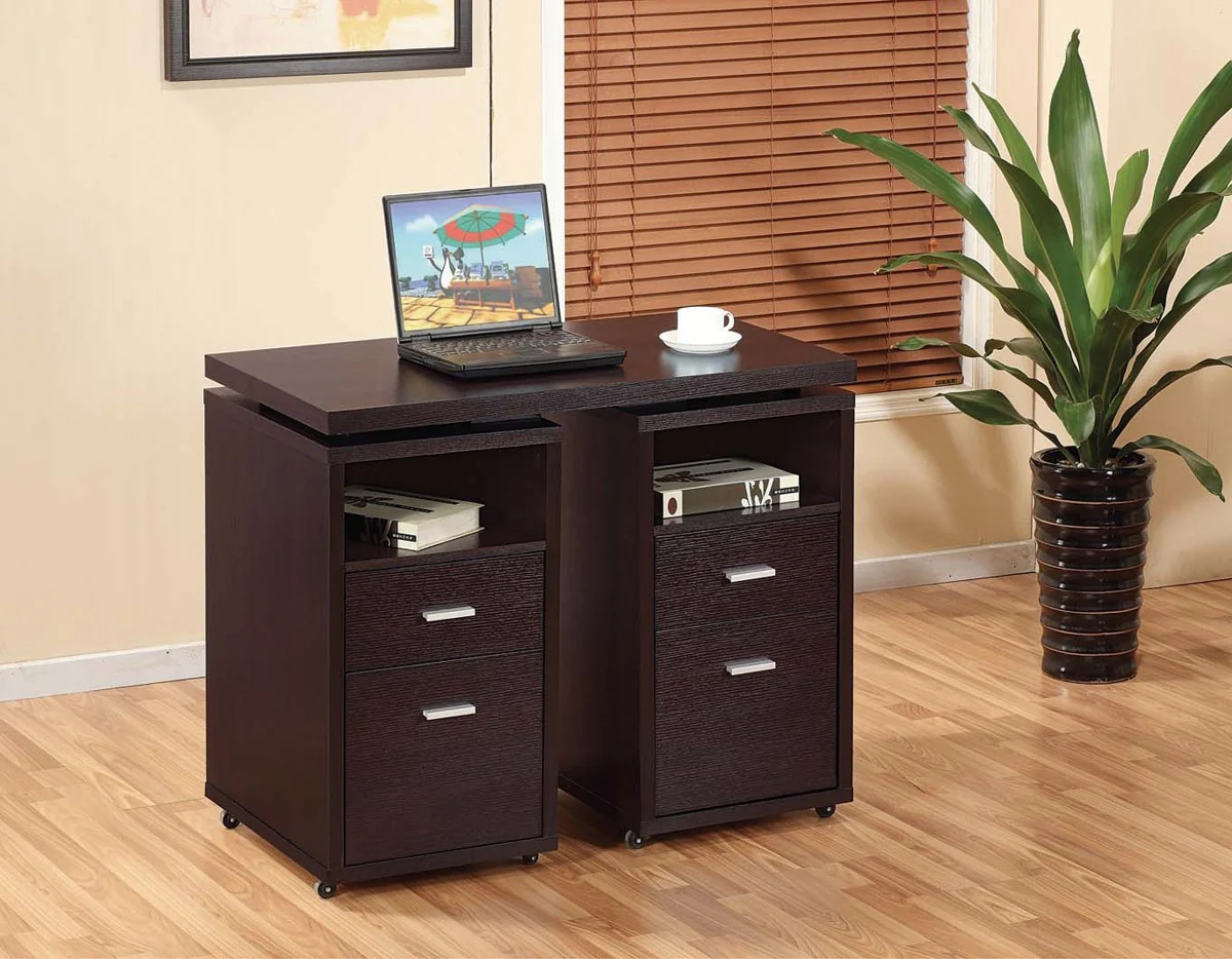 Kamala Expandable Office Desk - Dark Cherry - Image 3