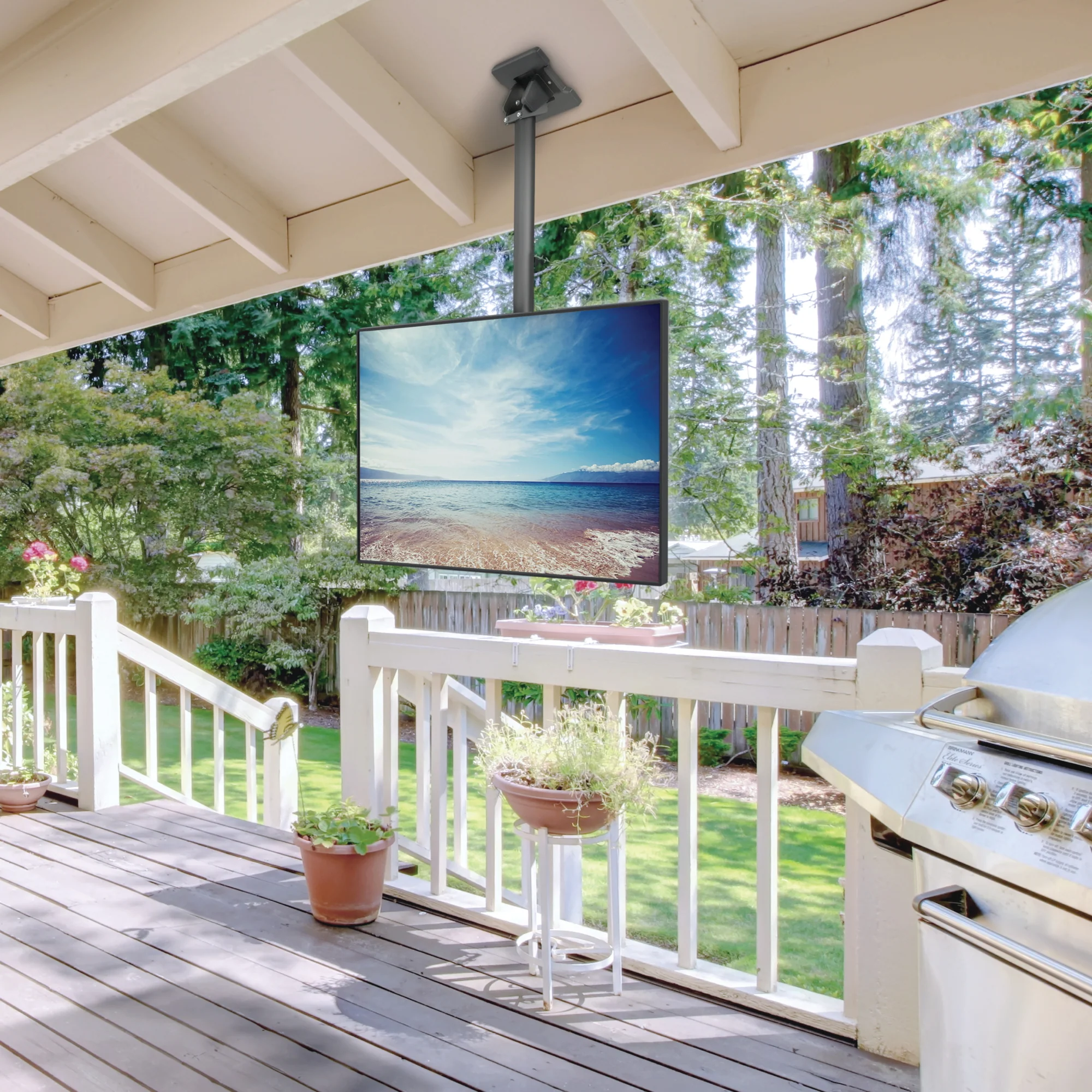 Kanto Black Outdoor Hanging TV Ceiling Mount for 37" to 70" TVs - CM600G - Image 5