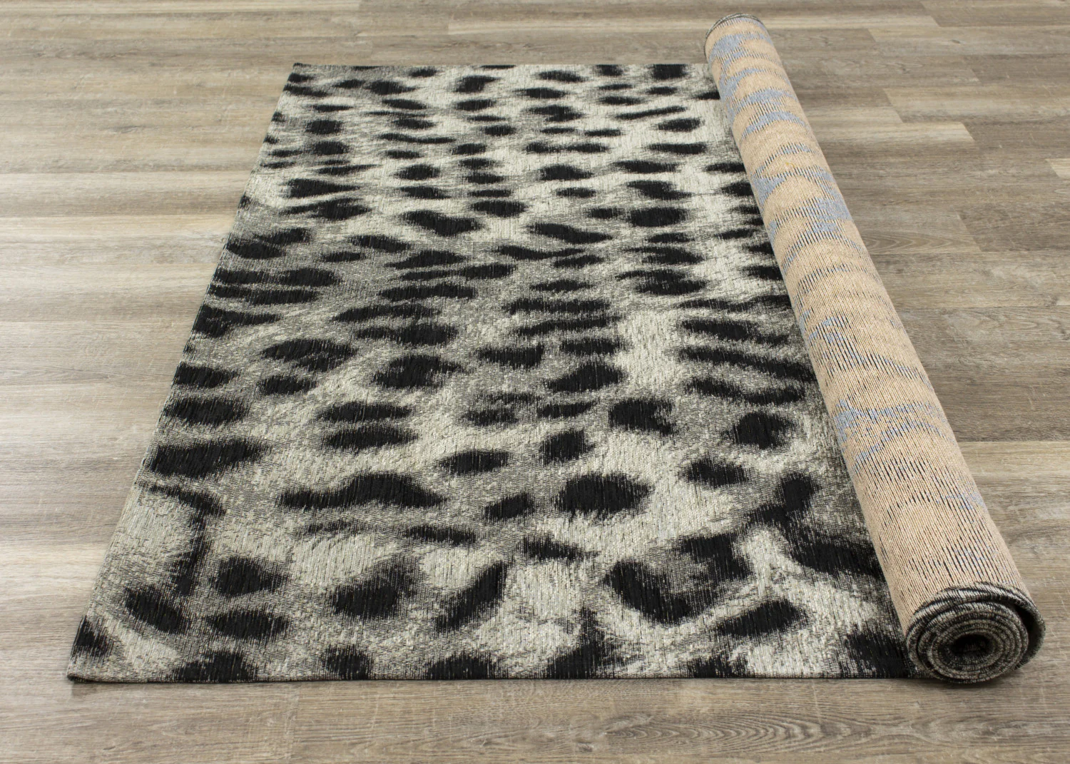 Kathy Leopard Print Area Rug - 5' X 8' - Grey/Black - Image 6