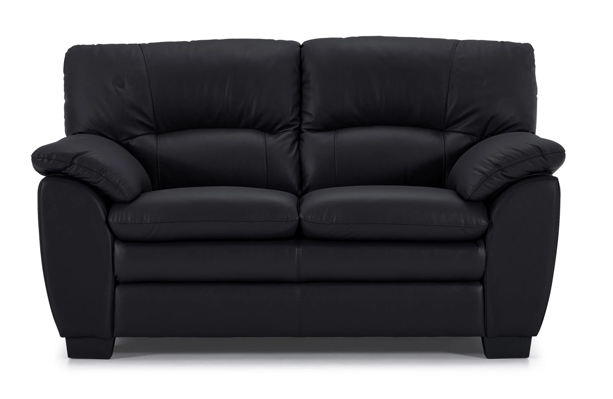 Kendrick Leather Loveseat - Black - Image 2