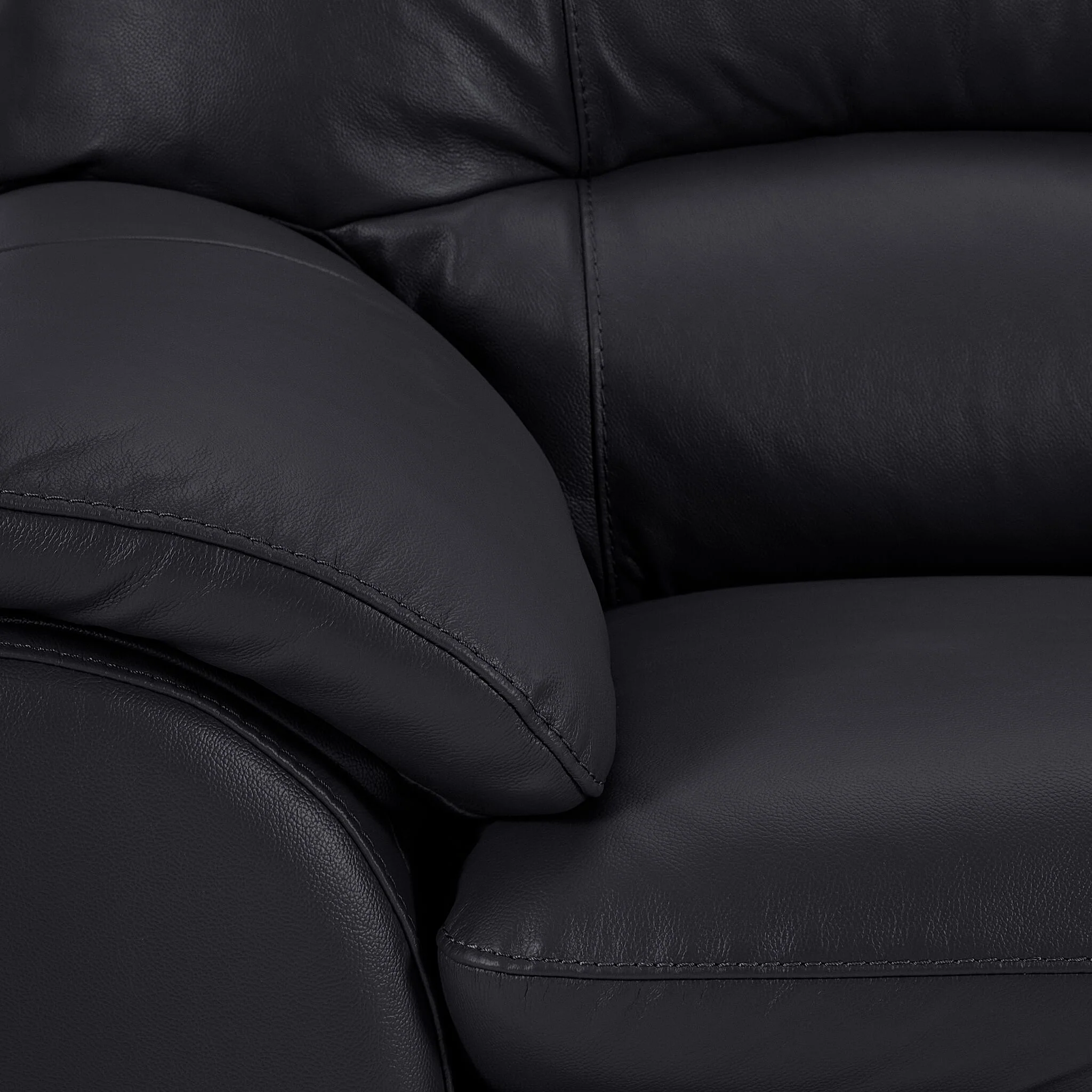 Kendrick Leather Loveseat - Black - Image 3