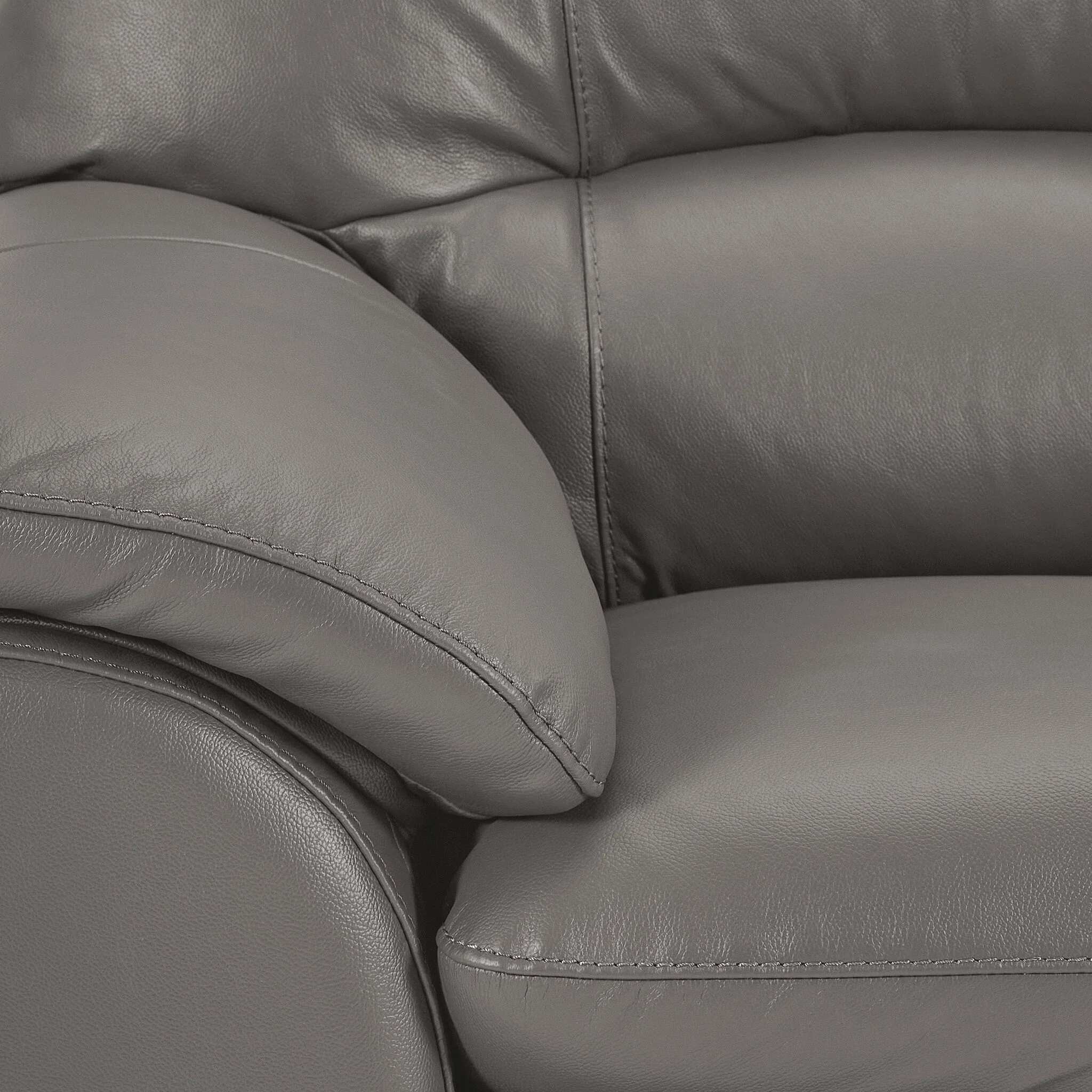Kendrick Leather Loveseat - Grey - Image 3