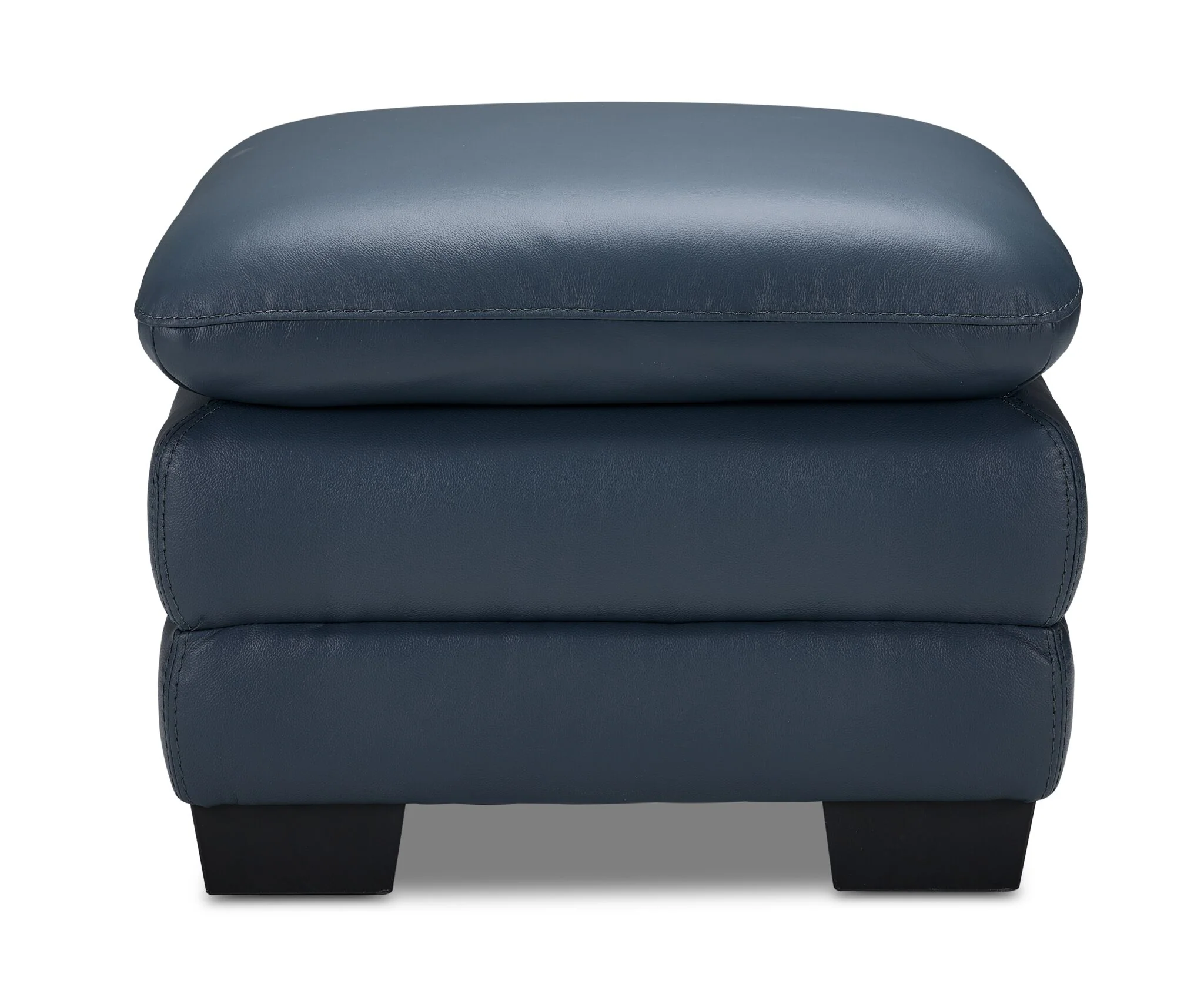 Kendrick Leather Ottoman - Blue - Image 2