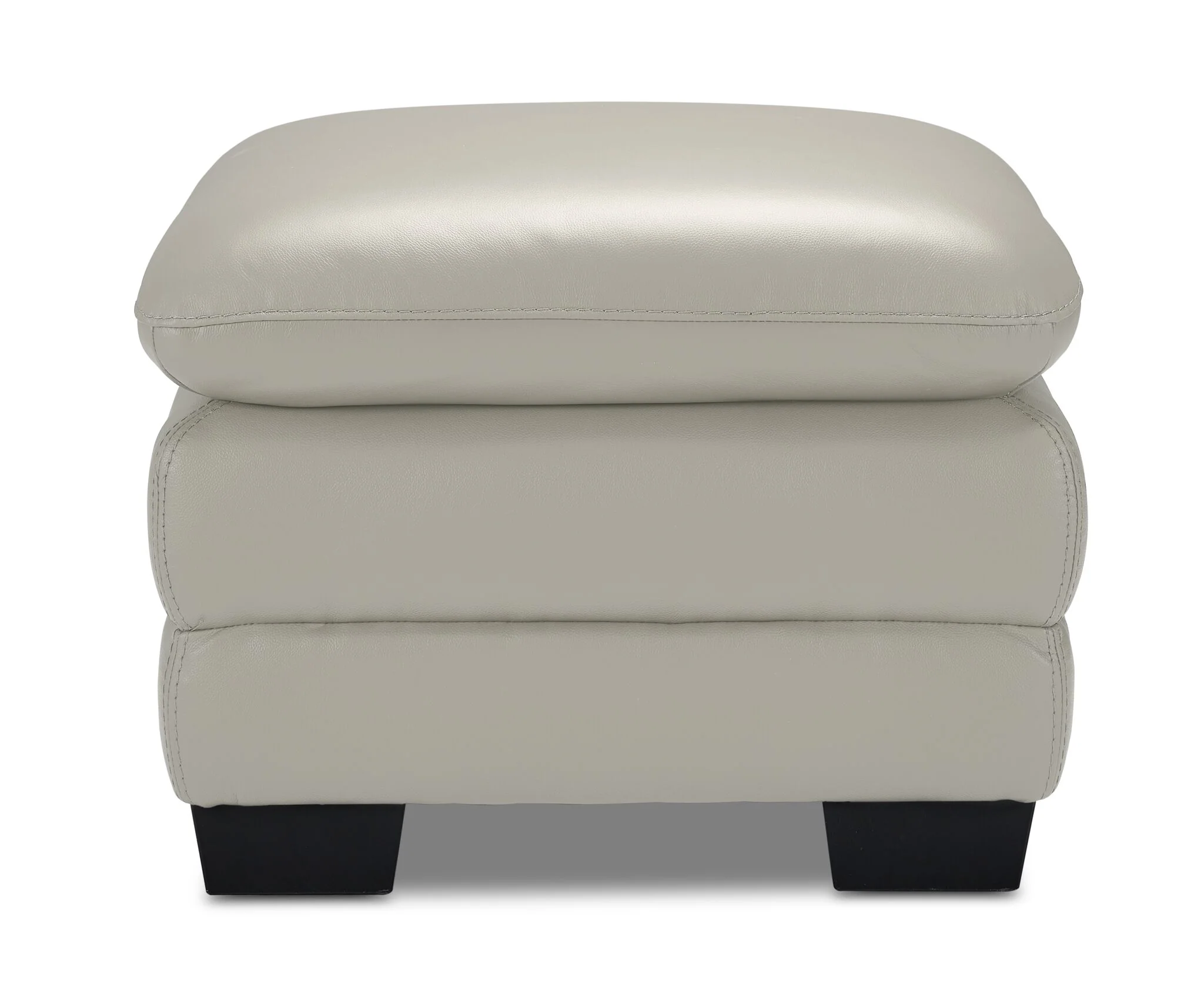 Kendrick Leather Ottoman - Silver Grey - Image 2
