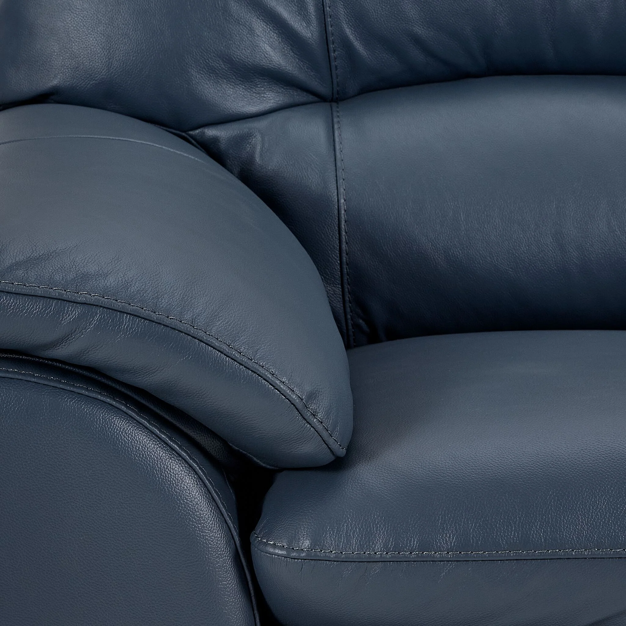 Kendrick Leather Sofa - Blue - Image 3