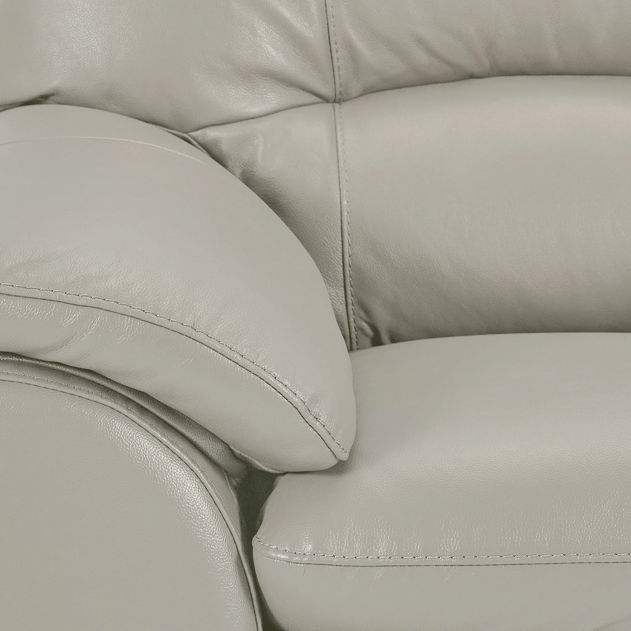 Kendrick Leather Sofa - Silver Grey - Image 3