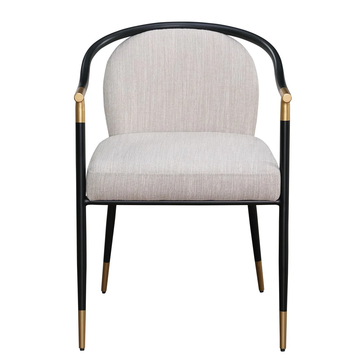 Kenna Dining Chair - Beige/Black - Set of Two - Image 2