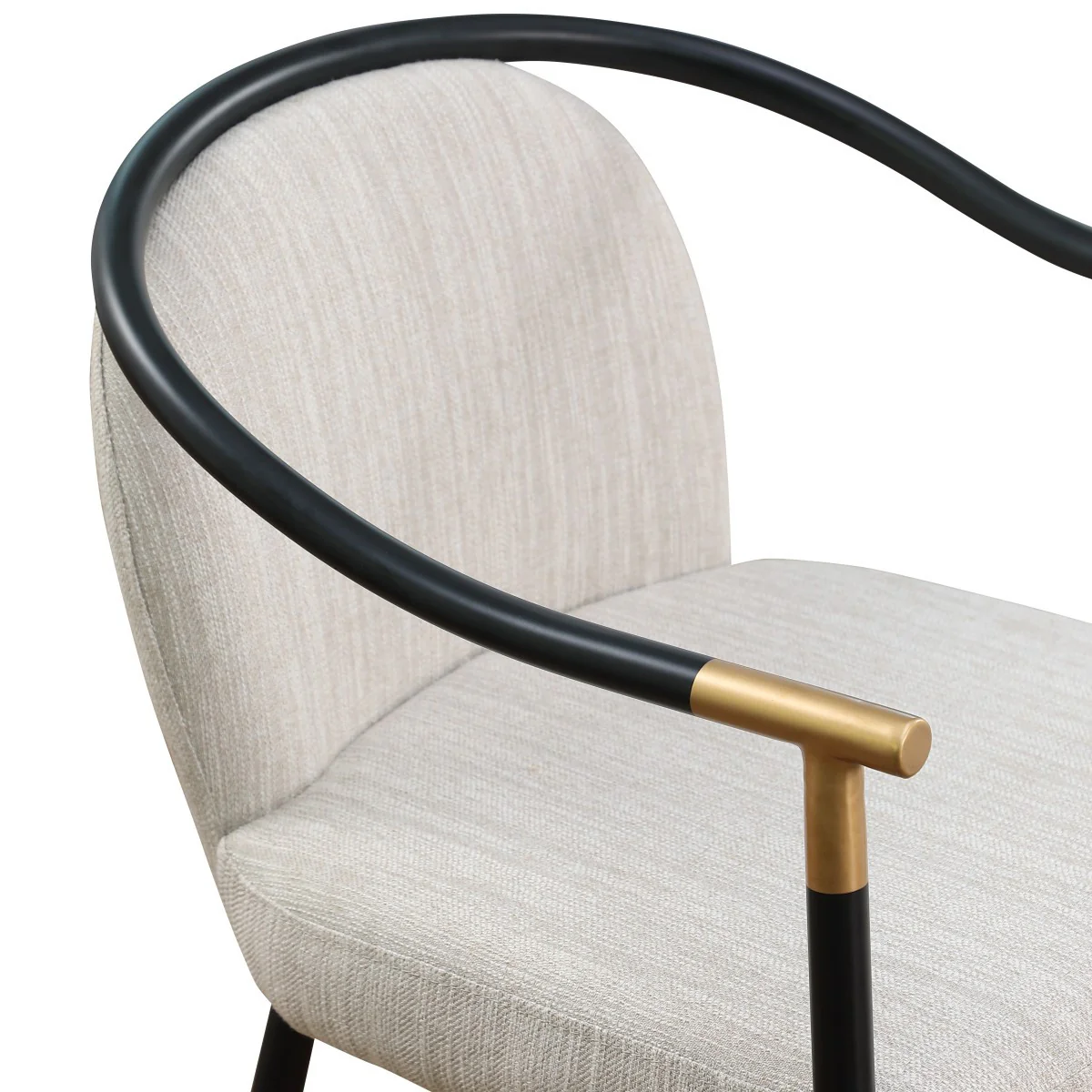 Kenna Dining Chair - Beige/Black - Set of Two - Image 4