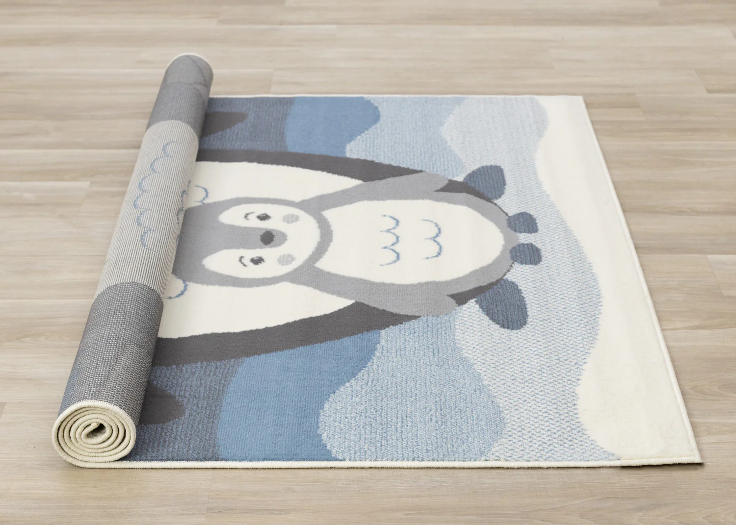 Kids Baby Penguin Area Rug - 5' X 8' - Grey/Blue - Image 8