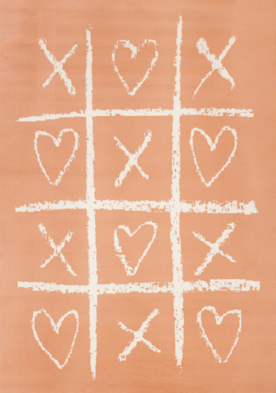 Kids Playing Board Area Rug - 4' X 6' - Pink/Cream