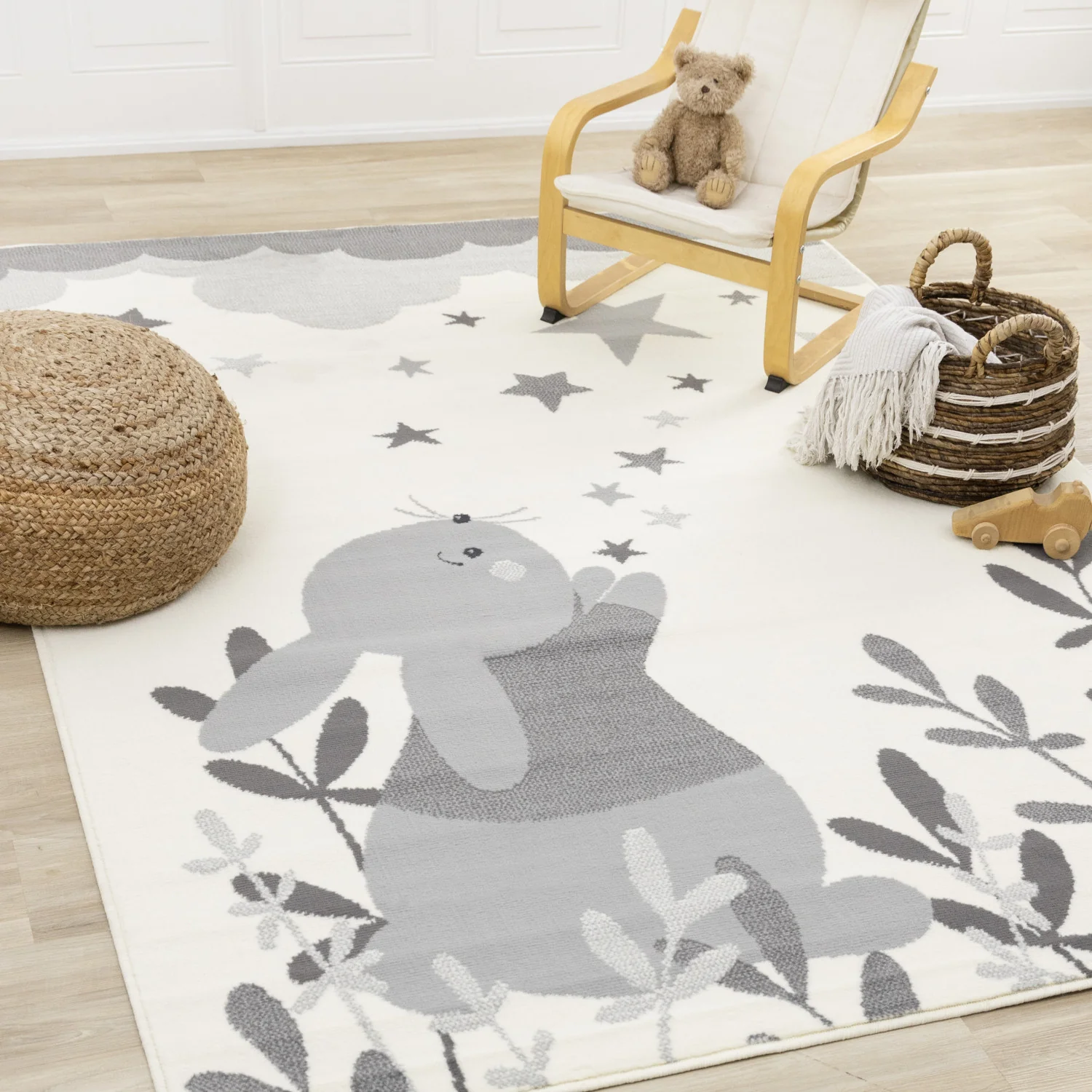 Kids Wishful Bunny Area Rug - 5' X 8' - Cream - Image 2