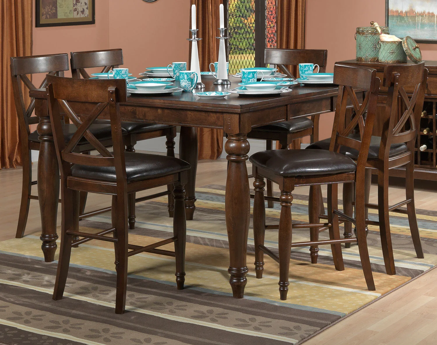 Kingstown Extendable Counter Height Dining Table - Chocolate - Image 2