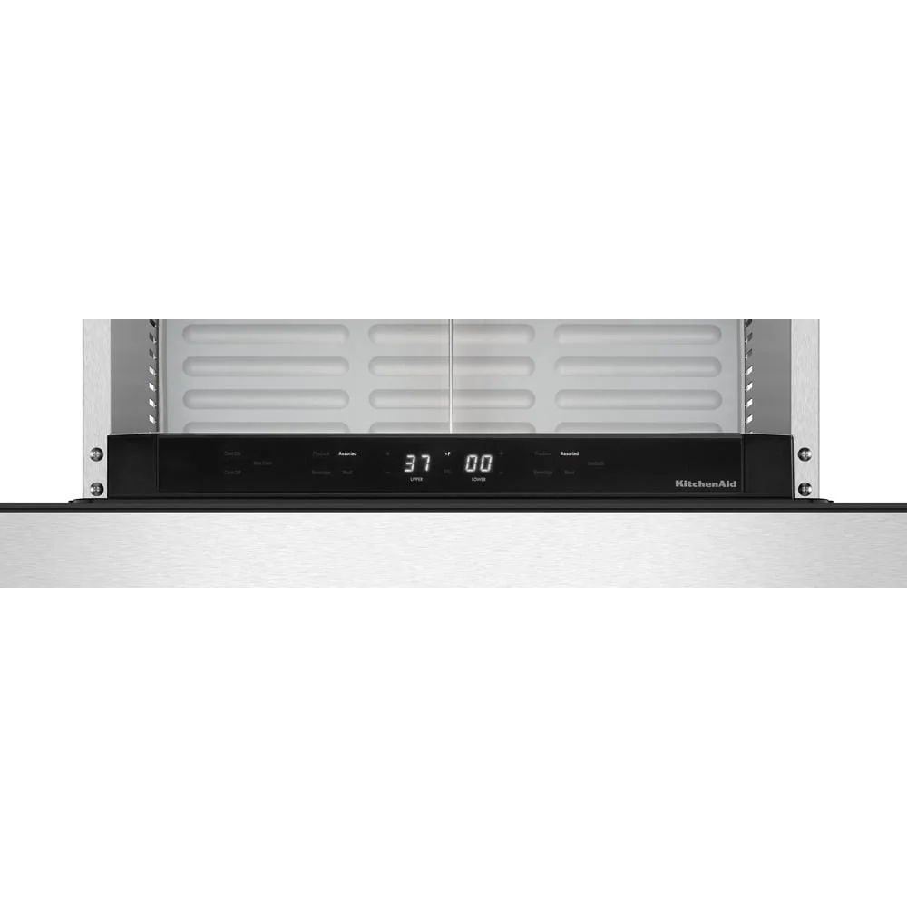 KitchenAid 24" 4.3 Cu. Ft. Black Cabinet with Stainless Steel Doors Undercounter Double-Drawer Refrigerator - KUCT524SSB - Image 8