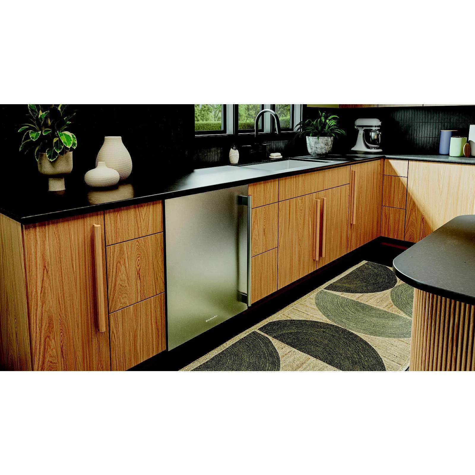 KitchenAid 24" 5.0 Cu. Ft. Black Cabinet/Stainless Doors Undercounter Refrigerator - KURL124SSB - Image 2