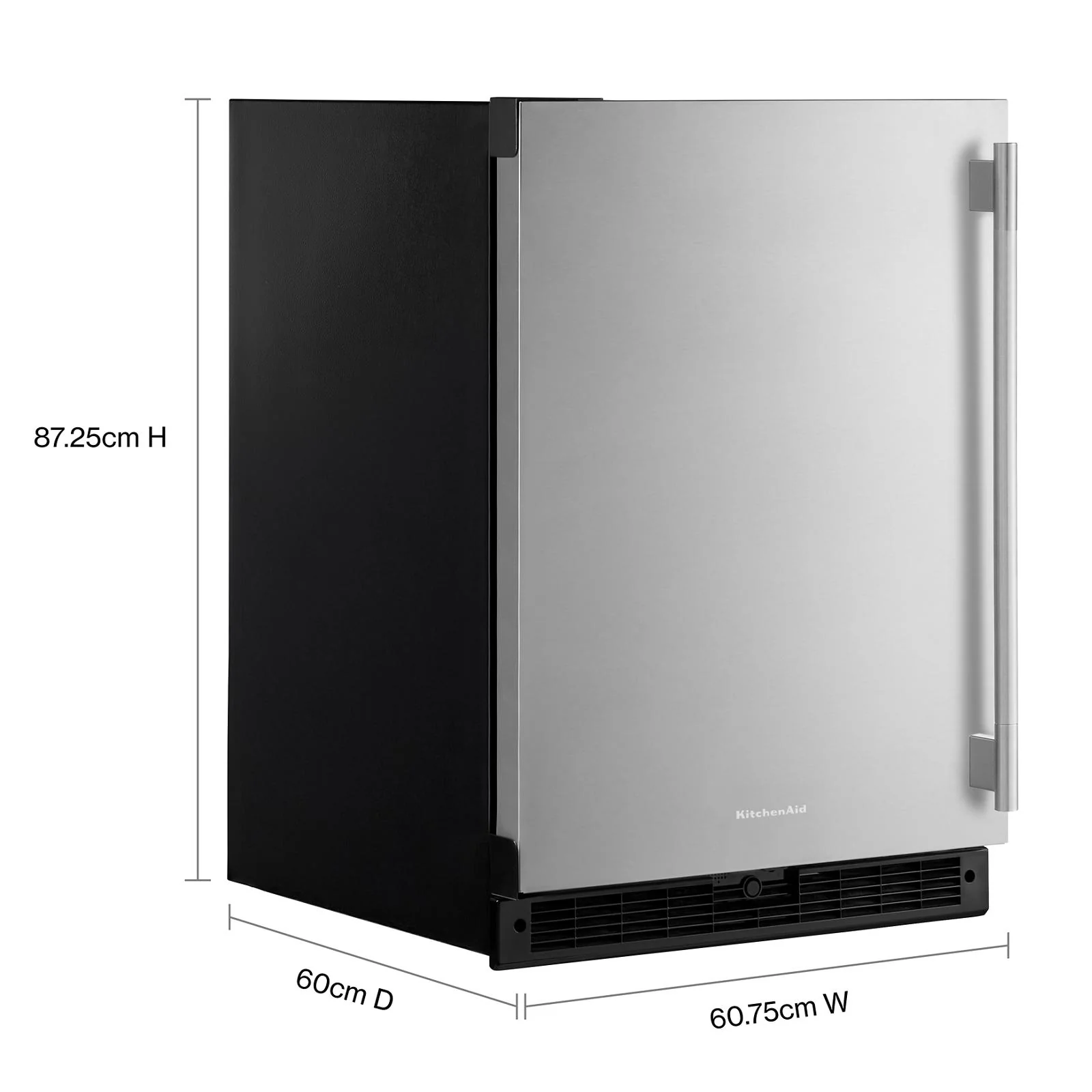 KitchenAid 24" 5.0 Cu. Ft. Black Cabinet/Stainless Doors Undercounter Refrigerator - KURL124SSB - Image 8