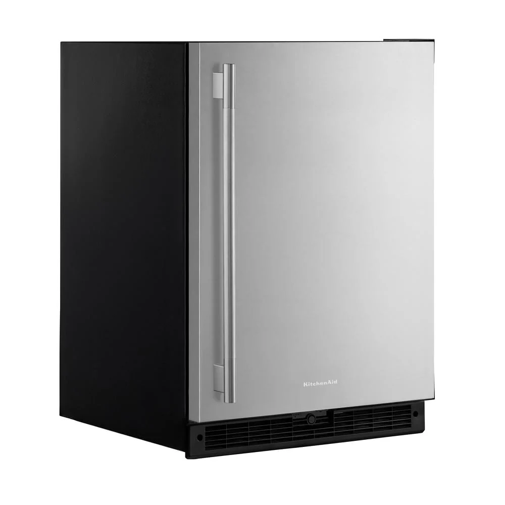 KitchenAid 24" 5.0 Cu. Ft. Black Cabinet/Stainless Doors Undercounter Refrigerator - KURR124SSB - Image 3