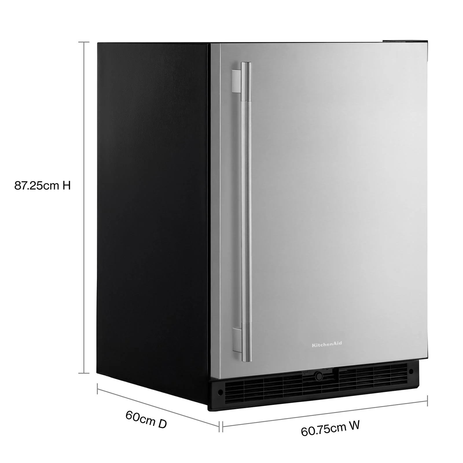 KitchenAid 24" 5.0 Cu. Ft. Black Cabinet/Stainless Doors Undercounter Refrigerator - KURR124SSB - Image 7