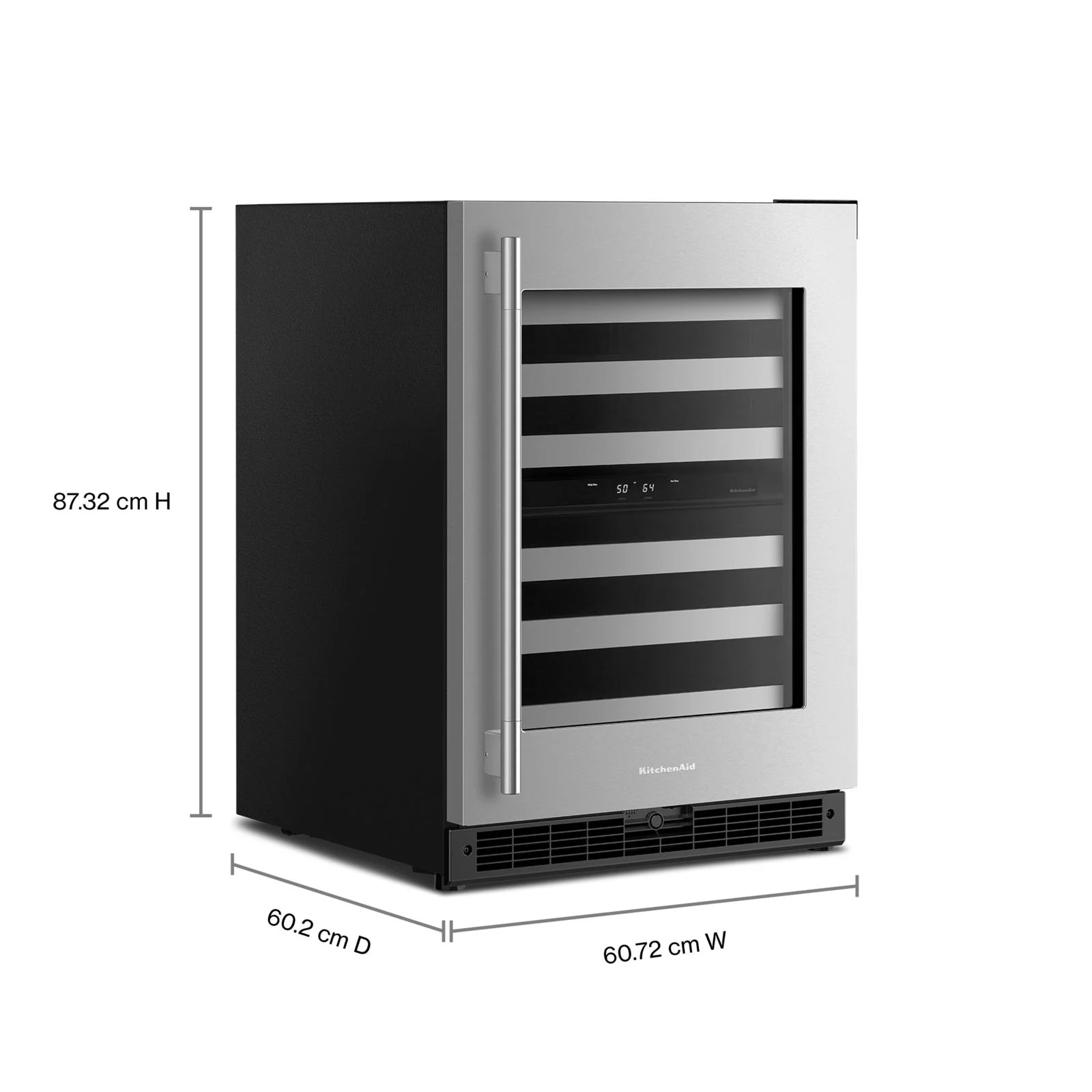 KitchenAid 24" 5.0 Cu. Ft. Black Cabinet with Stainless Steel Doors Undercounter Refrigerator - KUWR324SSB - Image 3