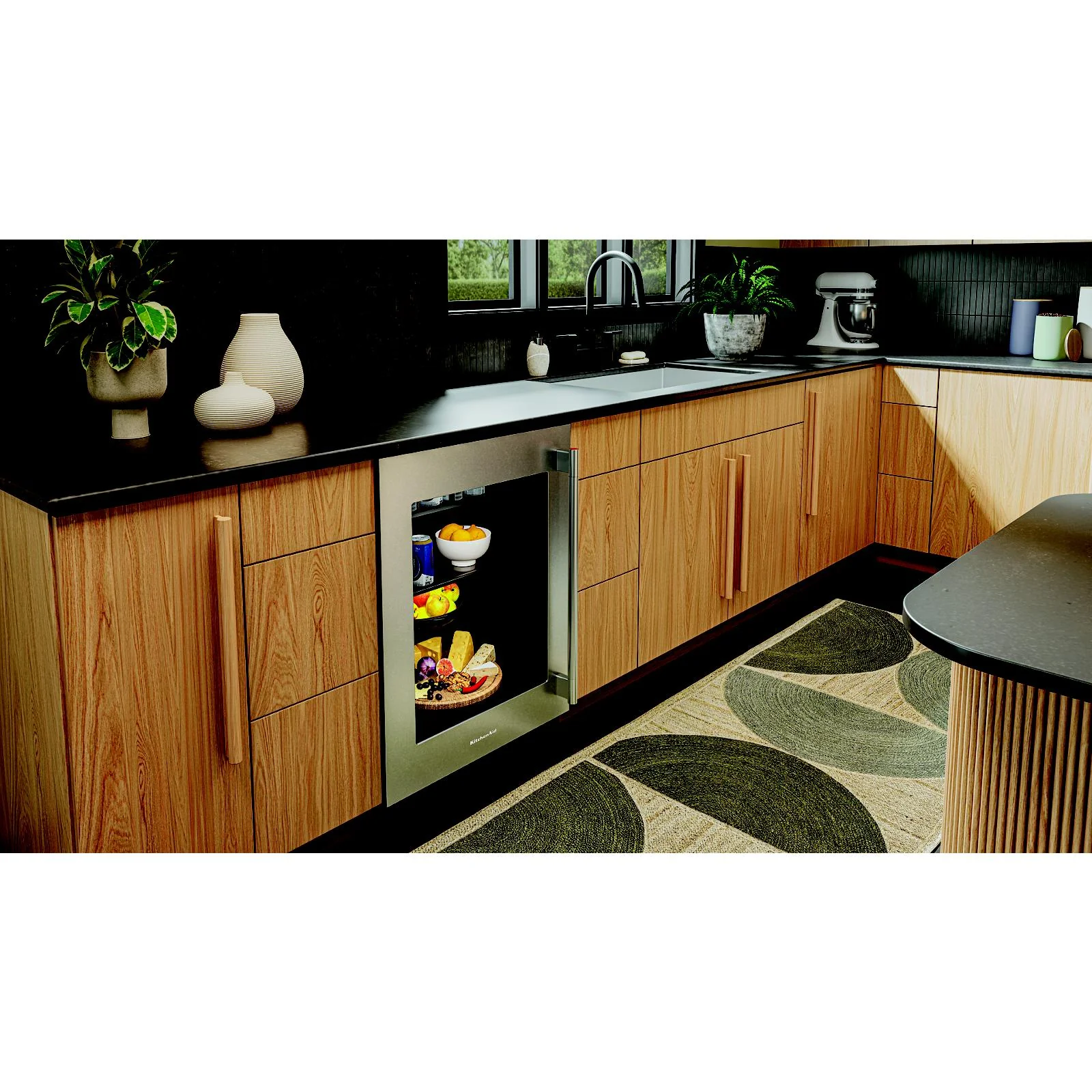 KitchenAid 24" 5.2 Cu. Ft. Black Cabinet with Stainless Steel Doors Undercounter Refrigerator - KURL324SSB - Image 2