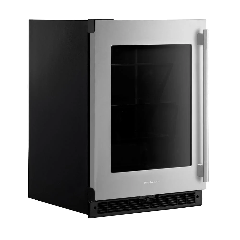 KitchenAid 24" 5.2 Cu. Ft. Black Cabinet with Stainless Steel Doors Undercounter Refrigerator - KURL324SSB - Image 4