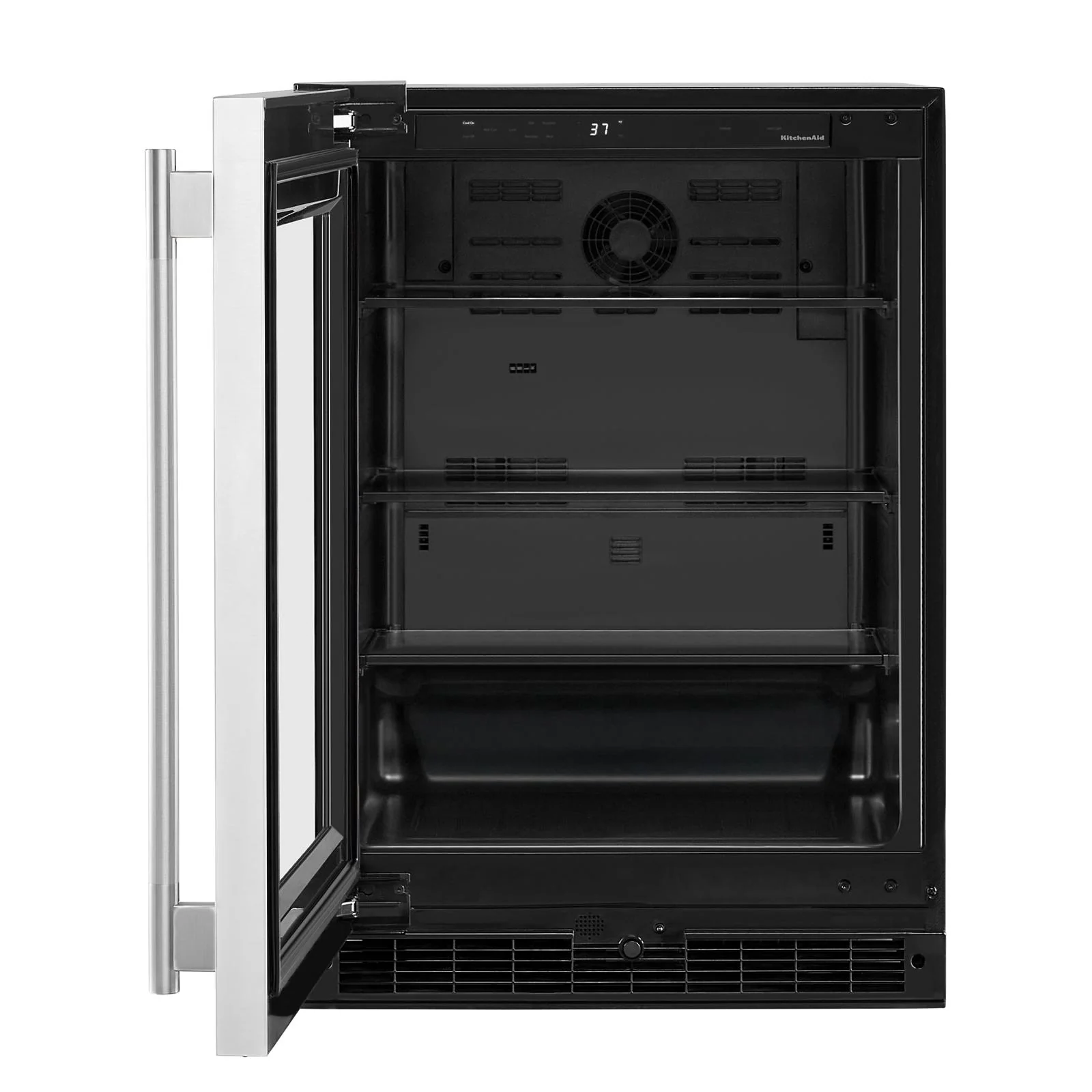 KitchenAid 24" 5.2 Cu. Ft. Black Cabinet with Stainless Steel Doors Undercounter Refrigerator - KURL324SSB - Image 6