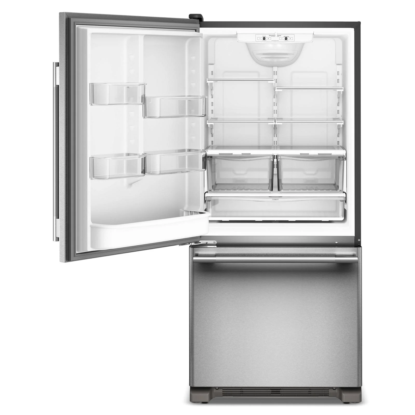 KitchenAid 30" 19.0 Cu. Ft. PrintShield Stainless Steel Standard-Depth Bottom Mount Refrigerator - KRBL130SPS - Image 4