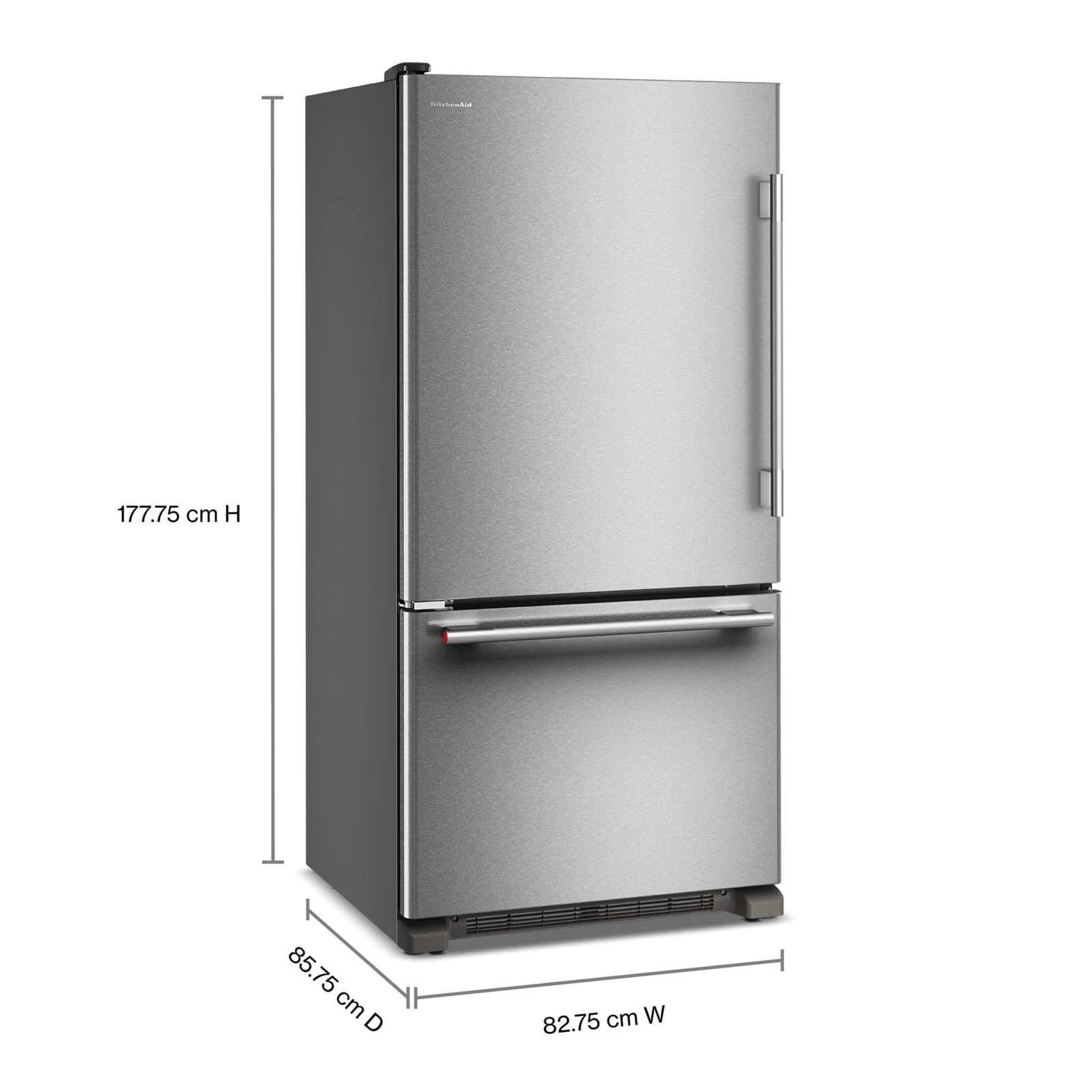 KitchenAid 33" 22.0 Cu. Ft. PrintShield Stainless Steel Bottom Mount Refrigerator - KRBL133SPS - Image 2