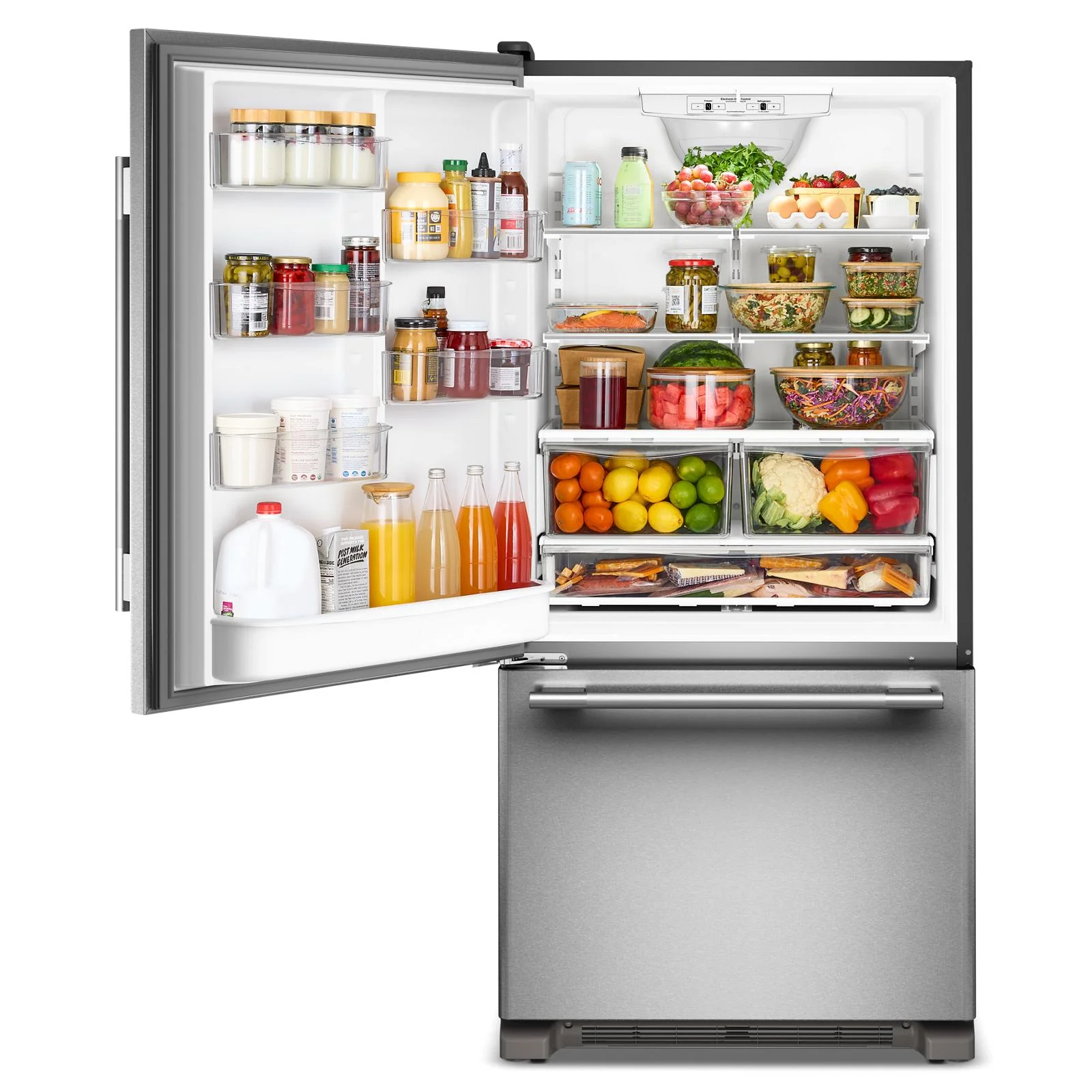 KitchenAid 33" 22.0 Cu. Ft. PrintShield Stainless Steel Bottom Mount Refrigerator - KRBL133SPS - Image 5