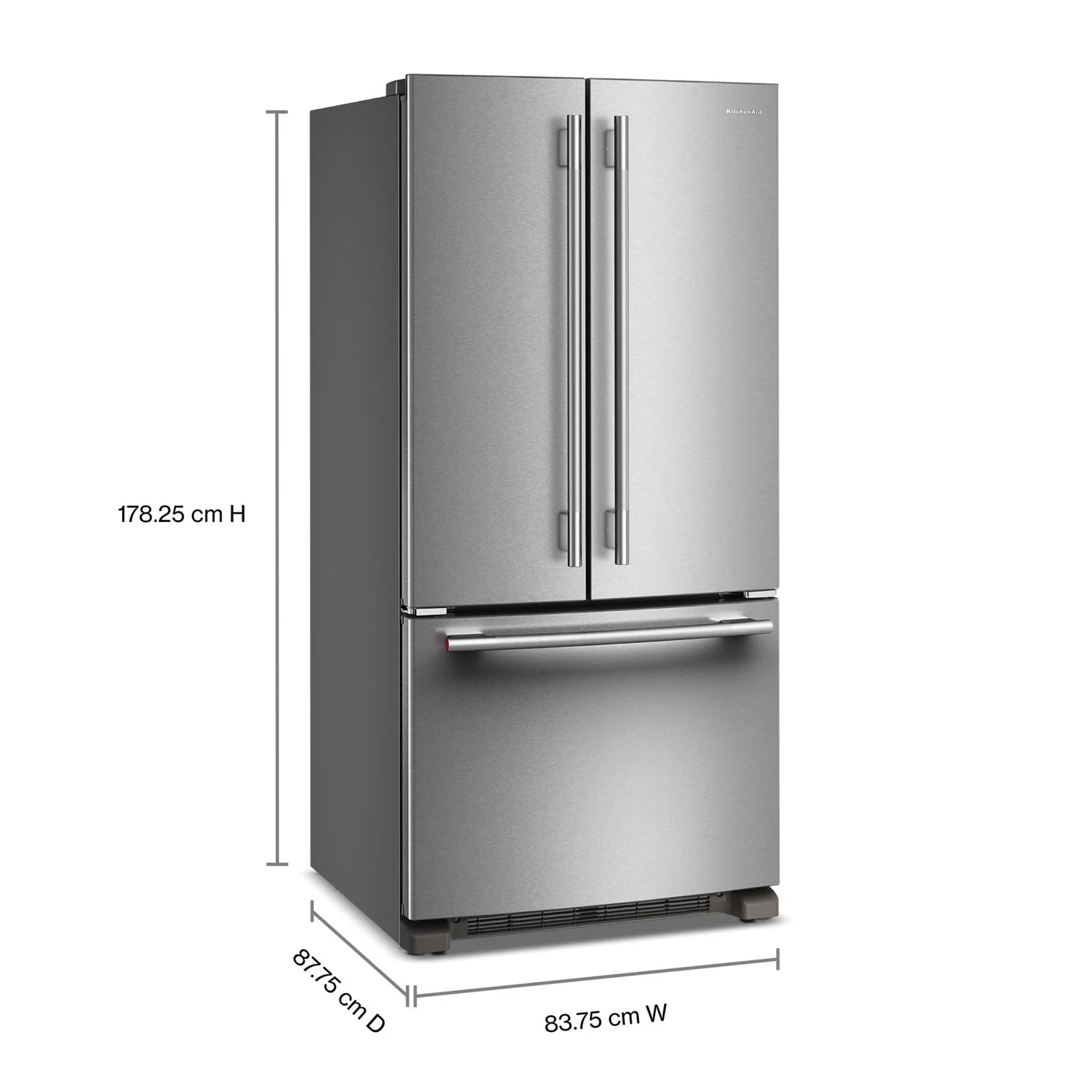 KitchenAid 33" 22.0 Cu. Ft. PrintShield Stainless Steel Standard Depth French Door Refrigerator - KRFF333SPS - Image 2