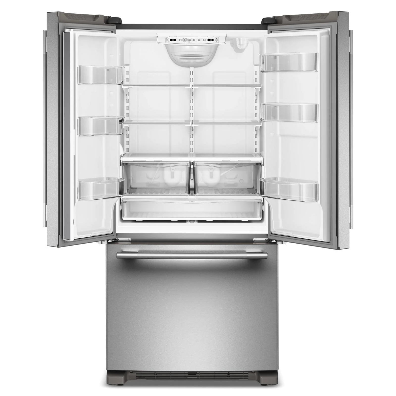 KitchenAid 33" 22.0 Cu. Ft. PrintShield Stainless Steel Standard Depth French Door Refrigerator - KRFF333SPS - Image 4