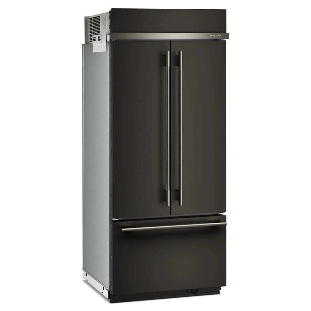 KitchenAid 36" 20.8 Cu. Ft. Black Ore Built-In French Door Refrigerator - KBFN536SBE - Image 3